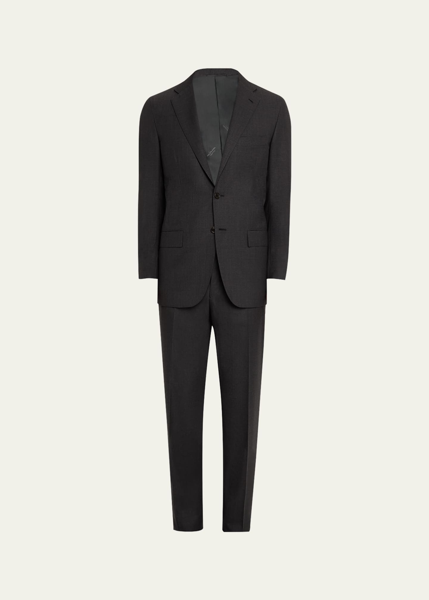 Kiton Men's Solid Wool-Silk Suit Image 1 of 8