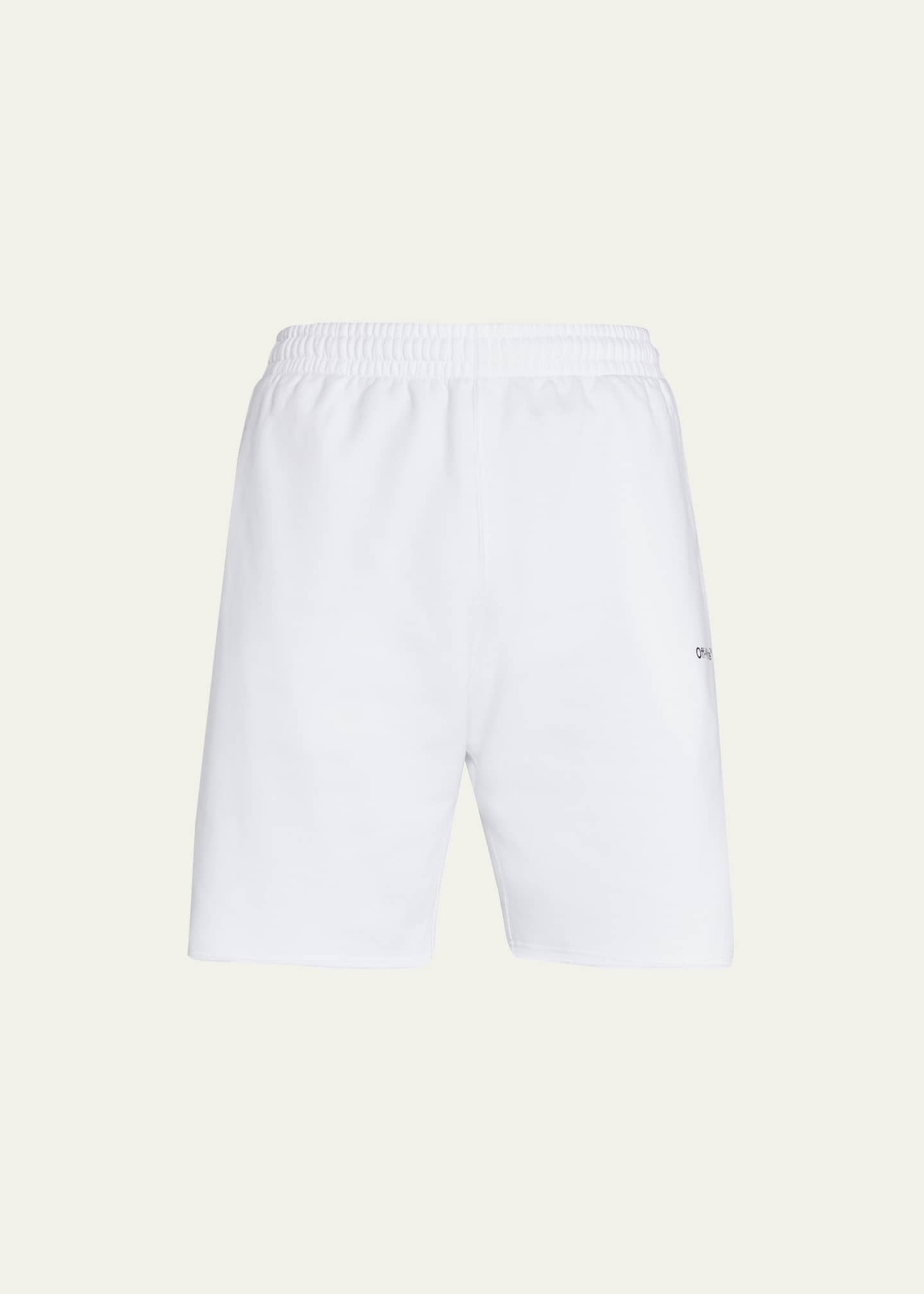 Off-White Men's Diagonal Helvetica Sweat Shorts Bergdorf Goodman