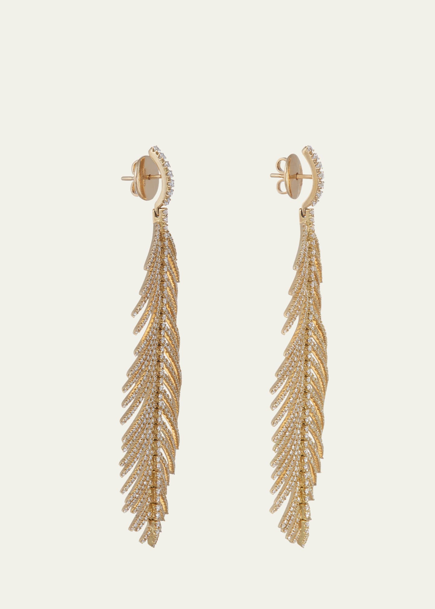 Sidney Garber 18K Yellow Gold Diamond Plume Earrings Bergdorf Goodman