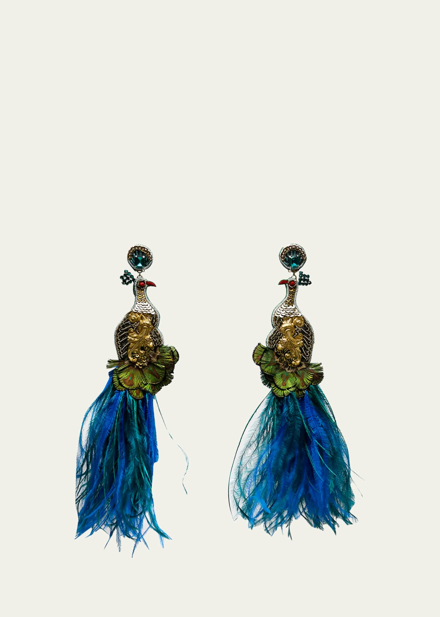 Peacock Feather Design Necklace Set with Peacock Feather Earring