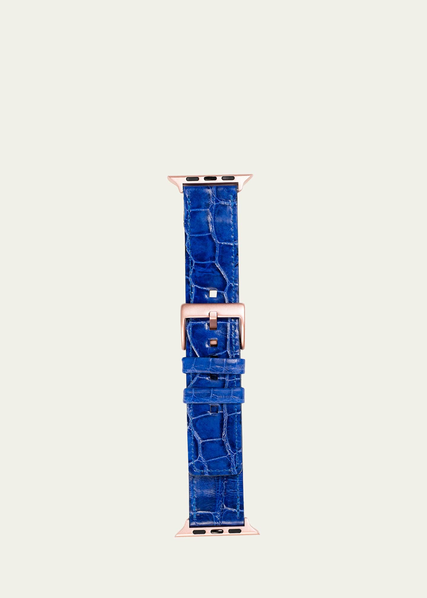 Abas Men's Apple Watch® Alligator Watch Strap, Rose Gold Finish