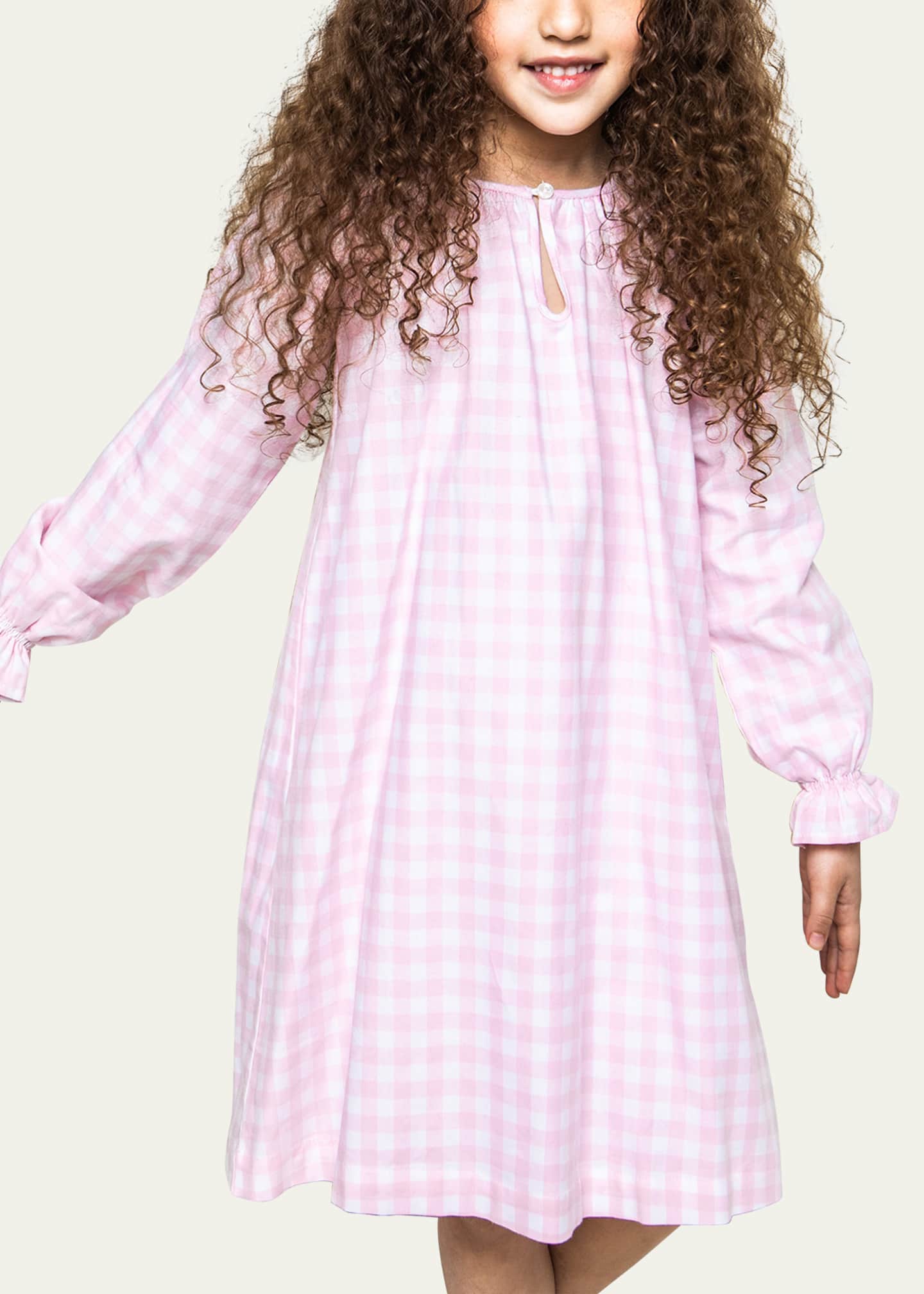 Petite Plume Girl's Delphine Gingham Nightgown, Size 6M-14 Image 3 of 3