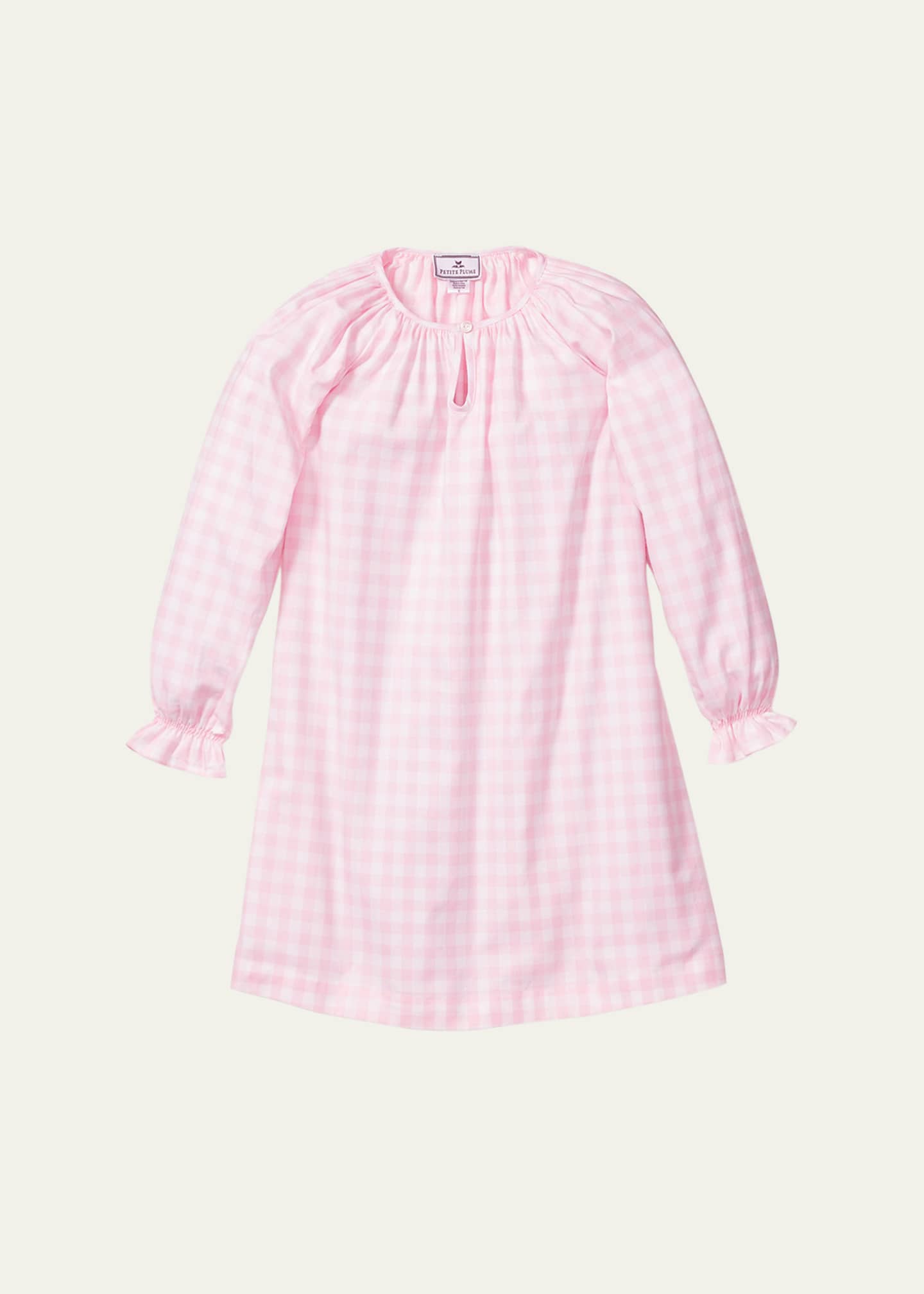 Petite Plume Girl's Delphine Gingham Nightgown, Size 6M-14 Image 1 of 3