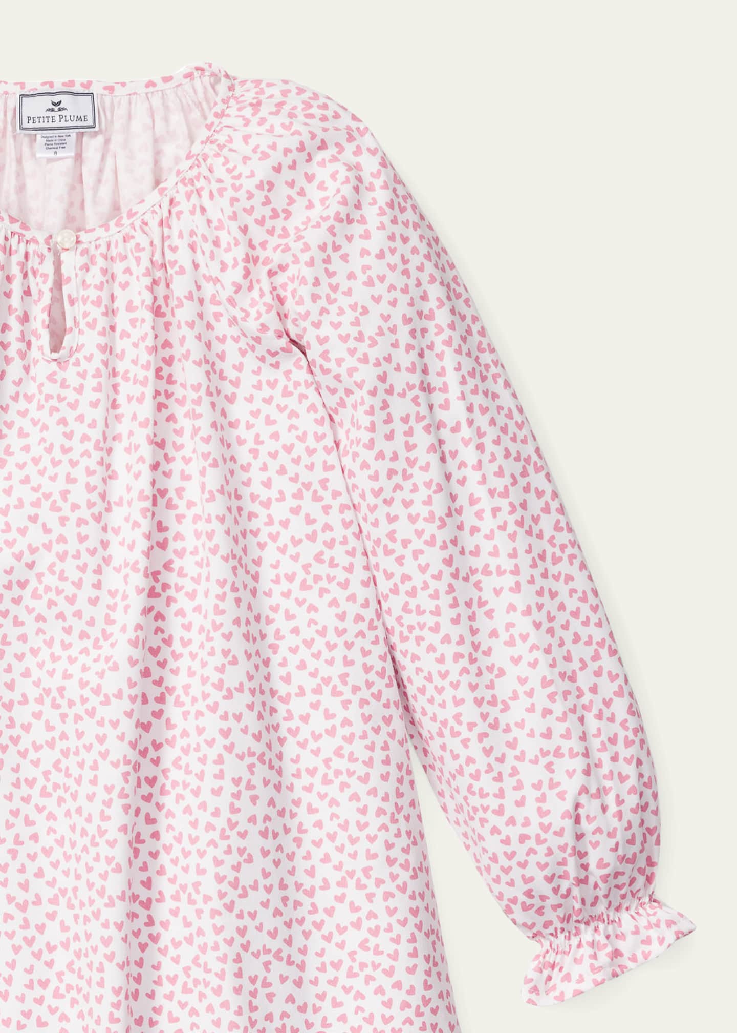 Petite Plume Girl's Delphine Sweethearts Nightgown, Size 6-14 Image 2 of 3