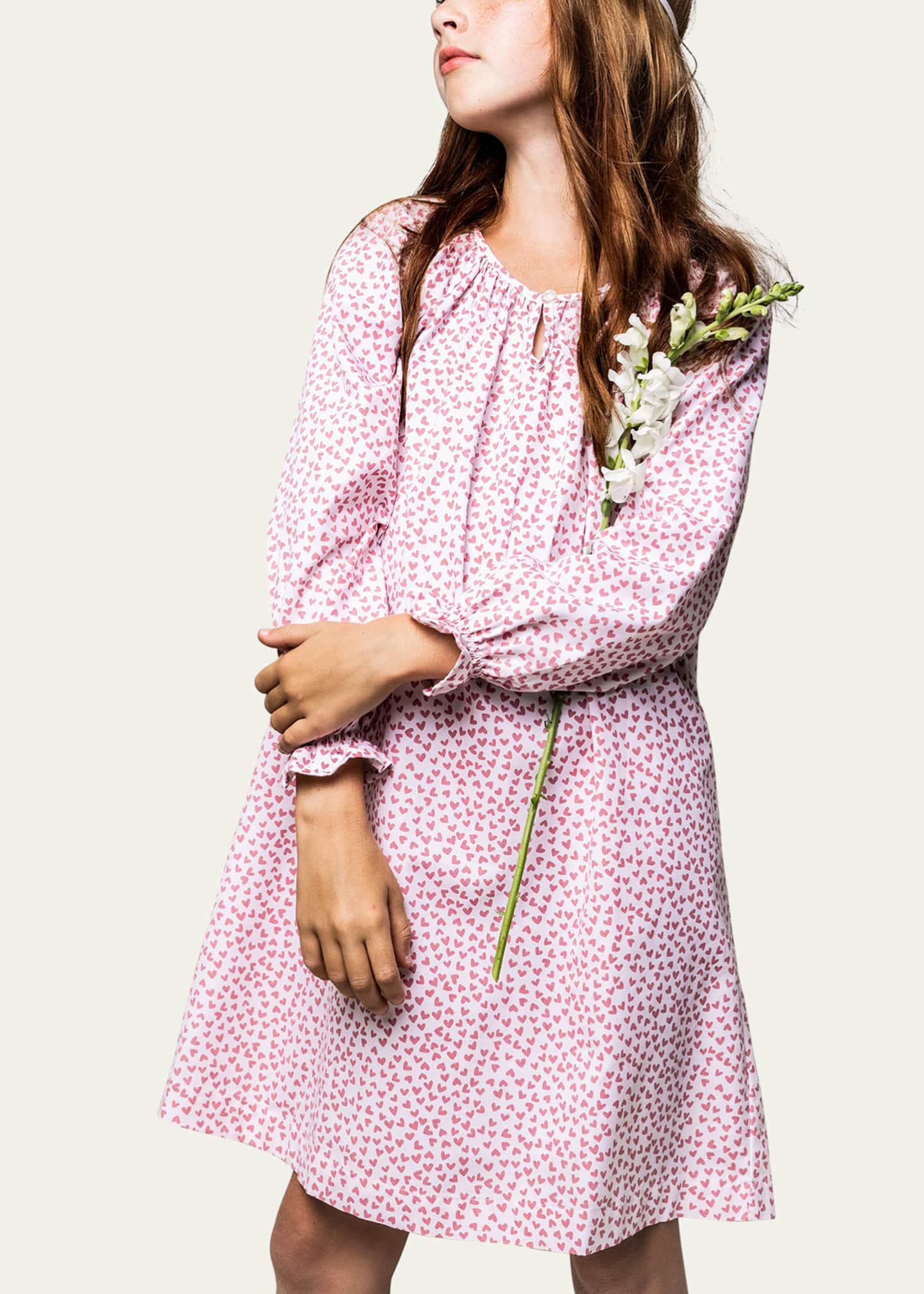 Petite Plume Girl's Delphine Sweethearts Nightgown, Size 6-14 Image 3 of 3