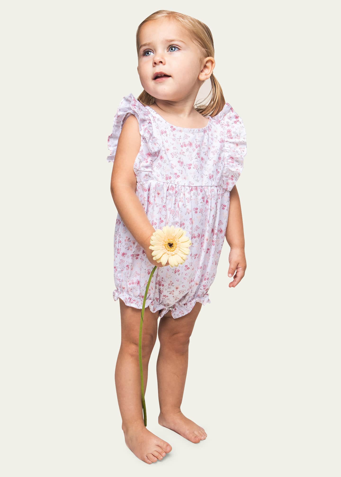 Petite Plume Girl's Dorset Floral Ruffled Romper, Size Newborn-24M Image 3 of 3
