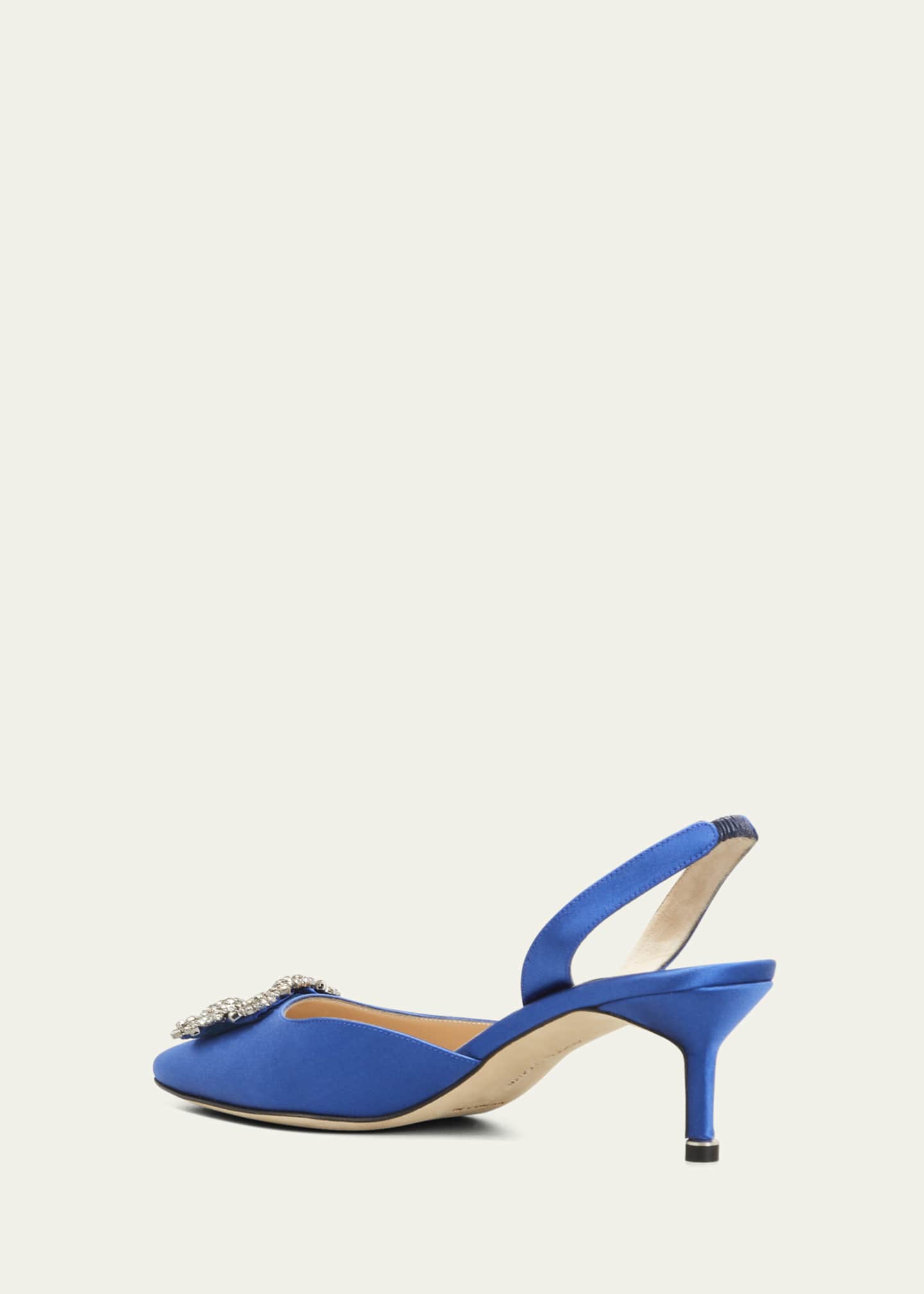 Manolo Blahnik Hangisi Crystal Buckle Slingback Pumps Image 4 of 5