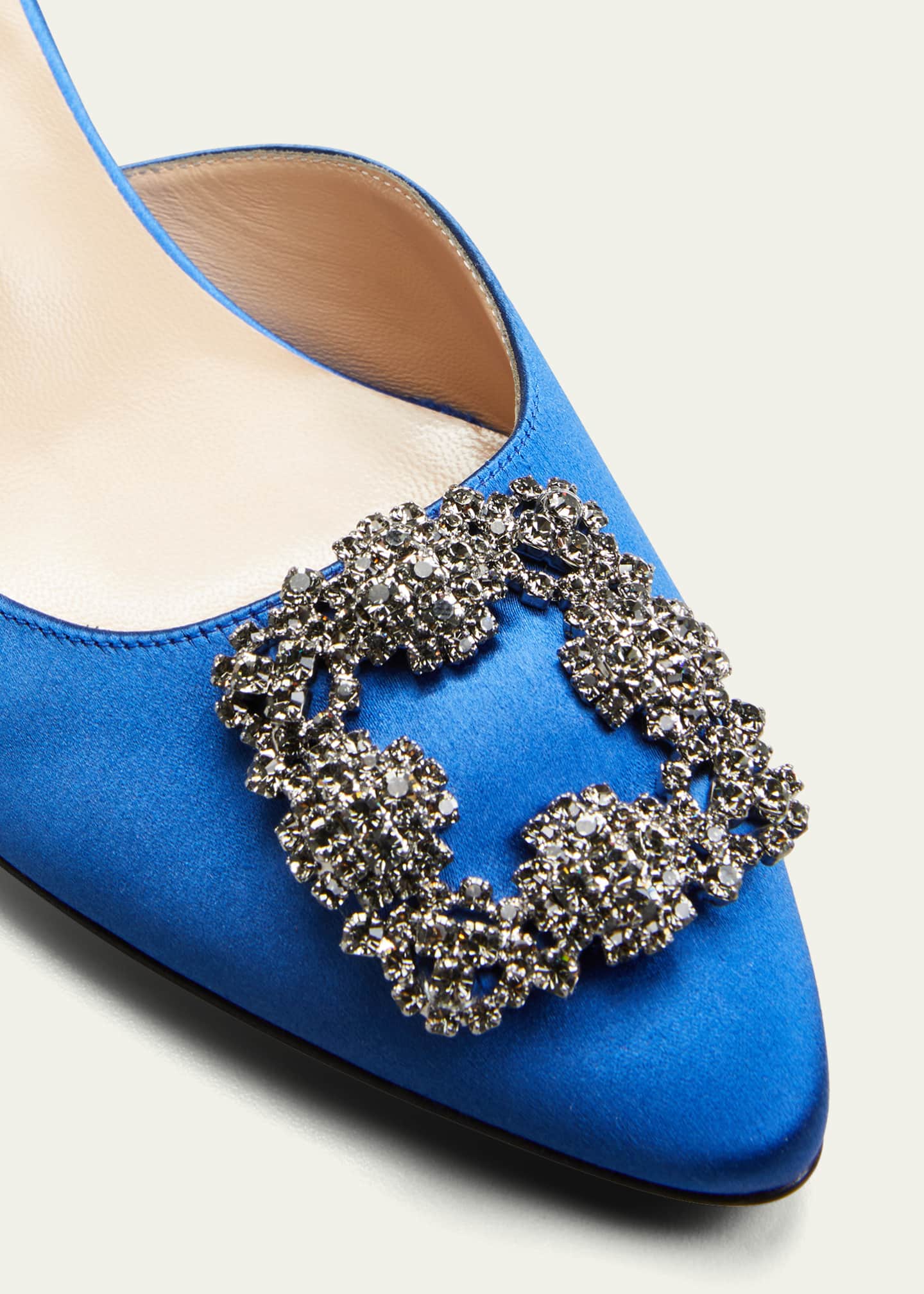 Manolo Blahnik Hangisi Crystal Buckle Slingback Pumps Image 5 of 5