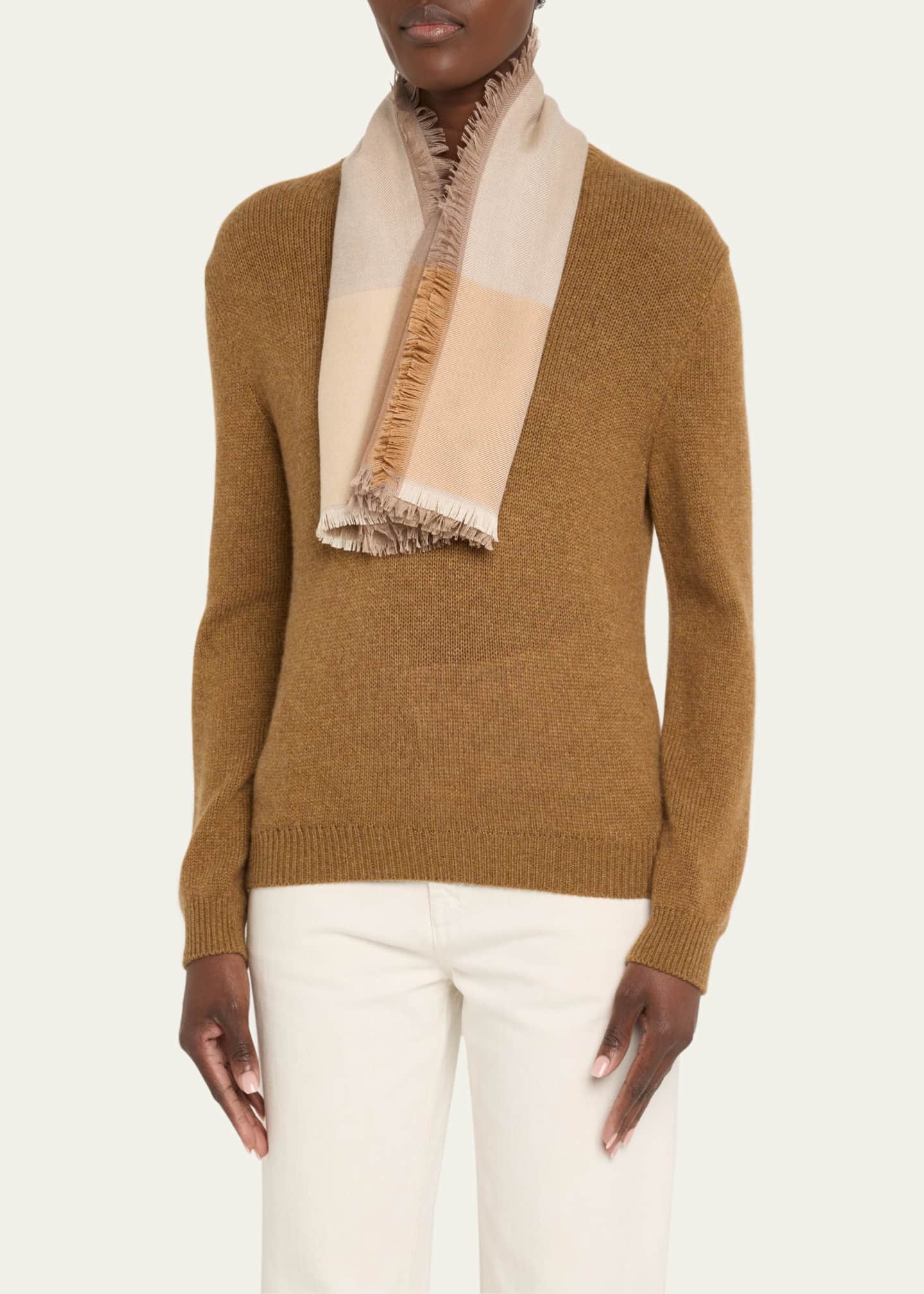 Loro Piana Quadrilatero Del Cashmere-Silk Scarf Image 2 of 4