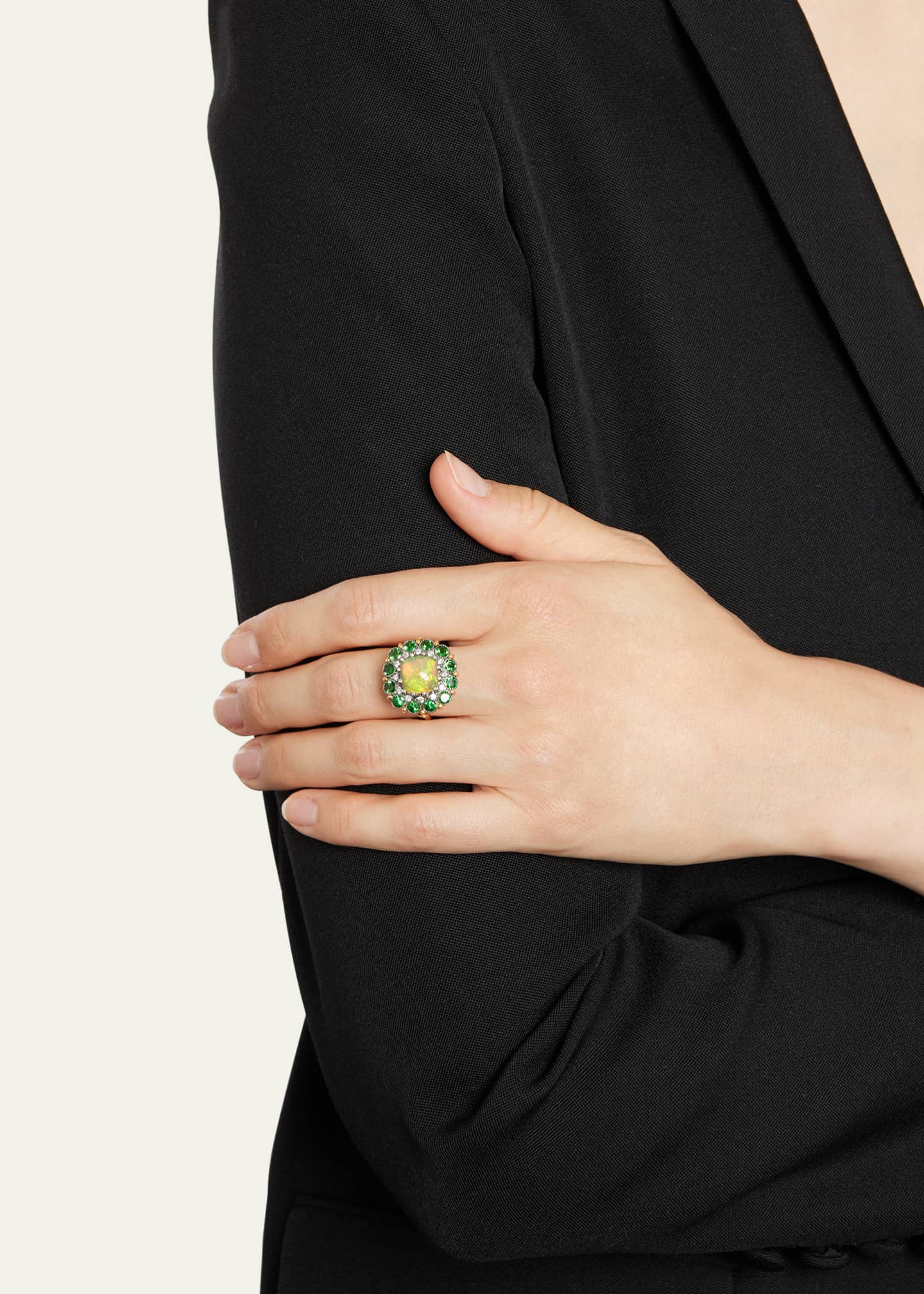 Arman Sarkisyan Opal Ring with Tsavorite and Diamonds Image 2 of 4