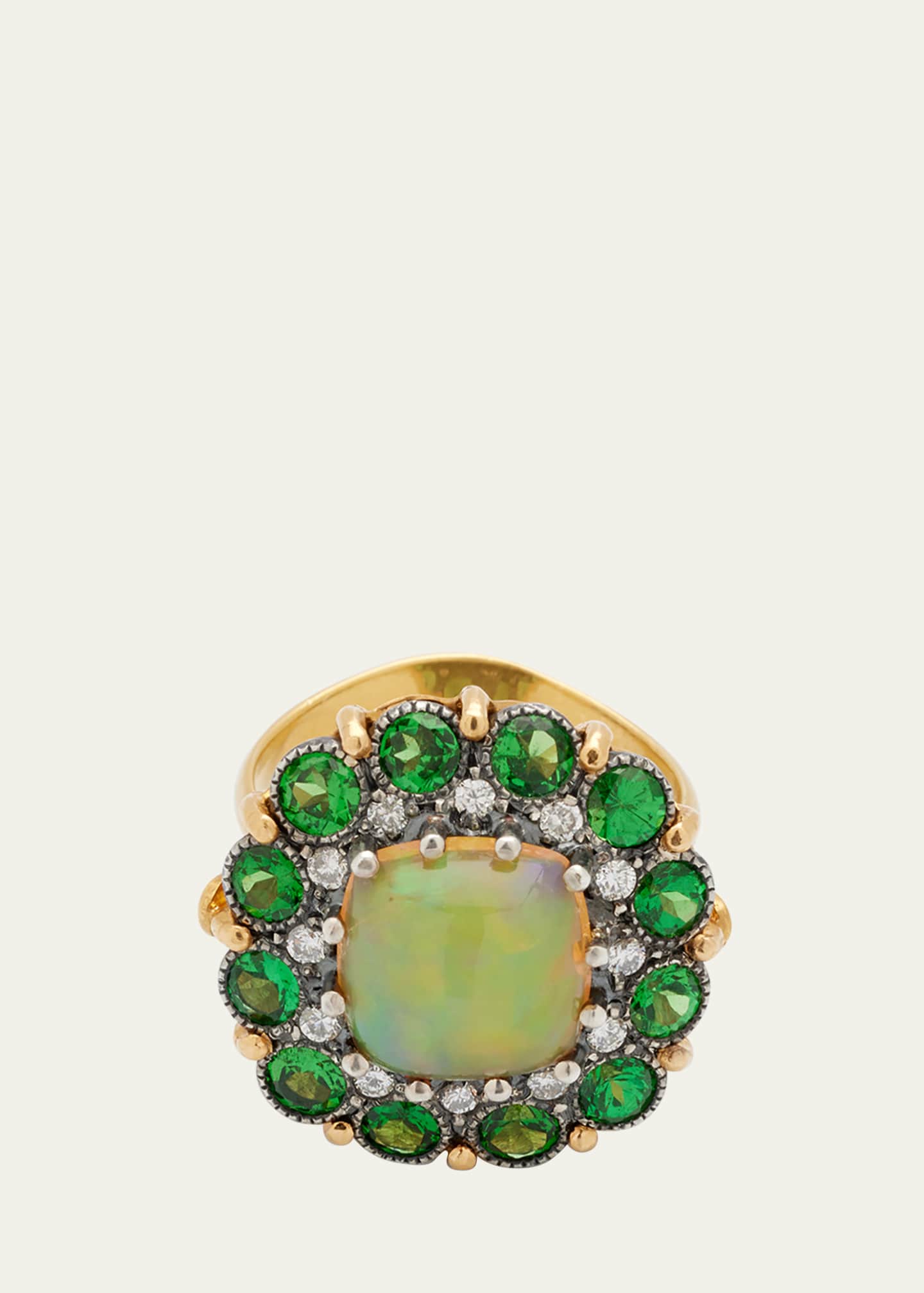 Arman Sarkisyan Opal Ring with Tsavorite and Diamonds Image 1 of 4