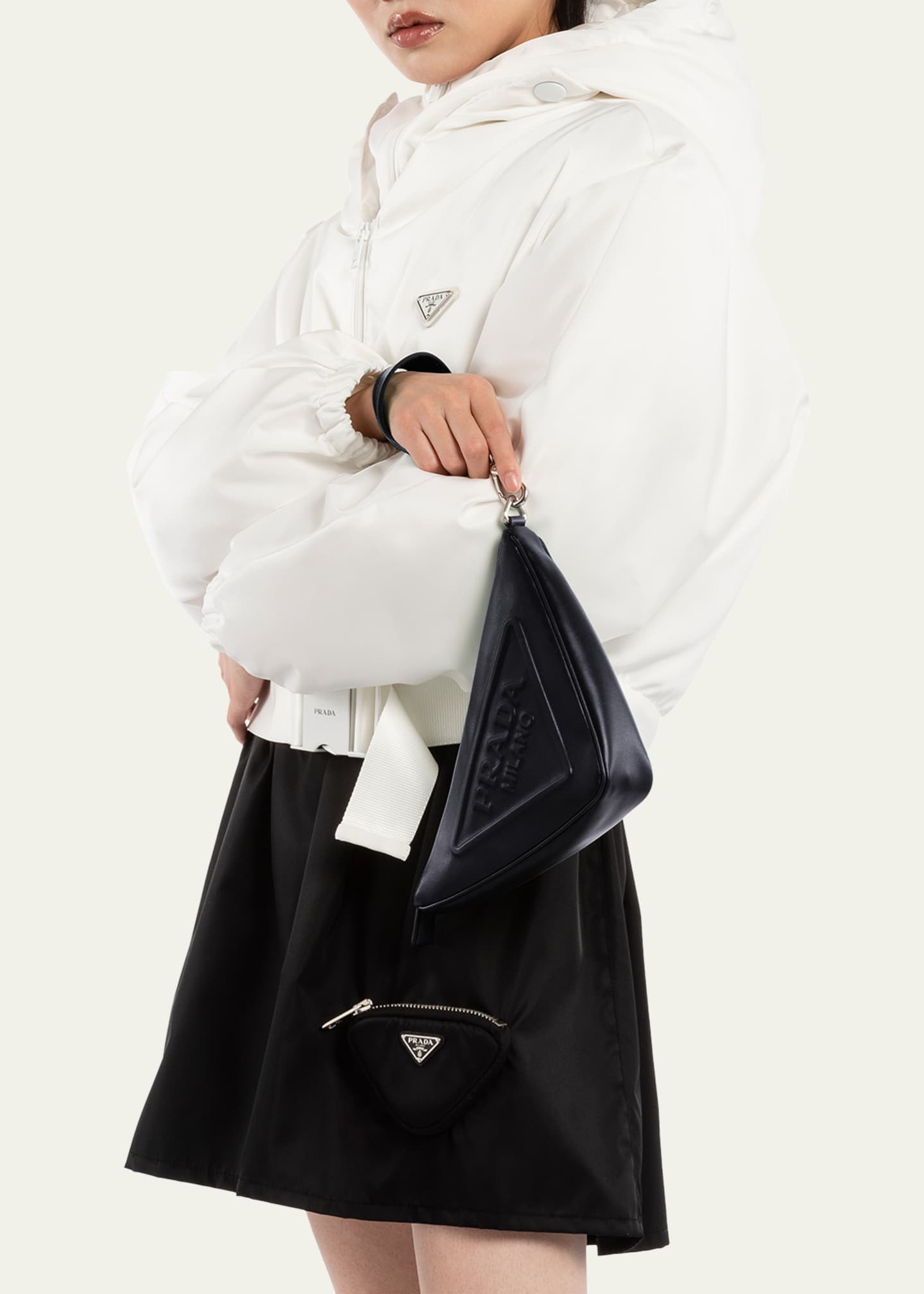 Prada Grace Triangle Leather Pouch Image 2 of 5