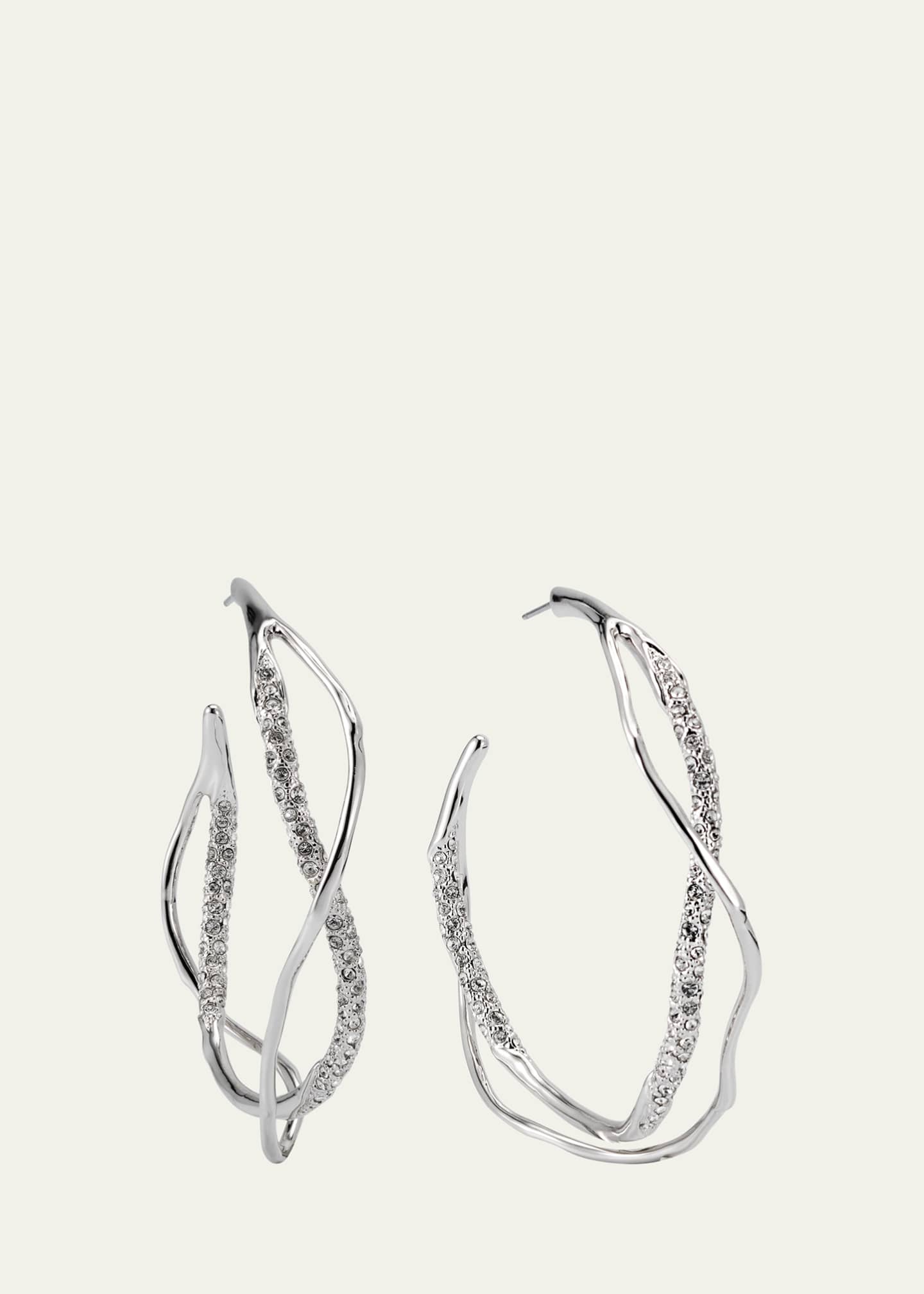 Alexis Bittar Intertwined Pave Hoop Earrings Image 1 of 4