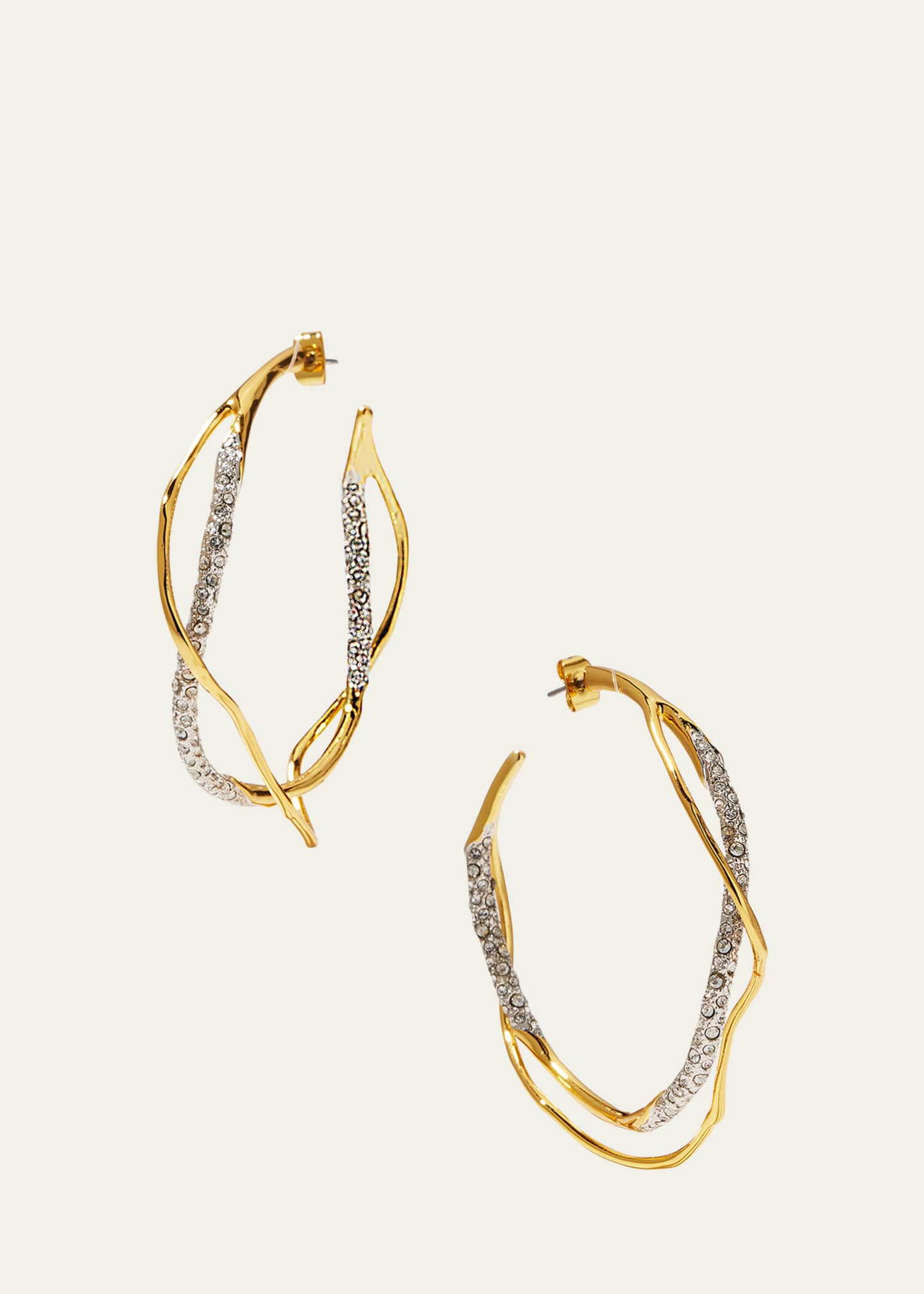 Alexis Bittar Intertwined Pave Hoop Earrings