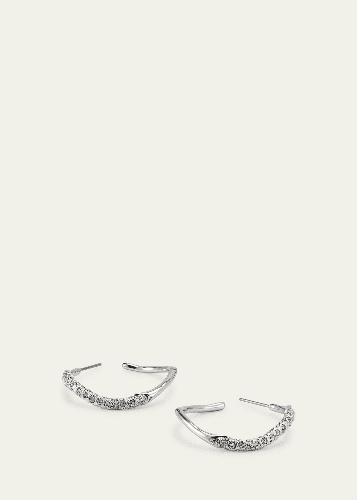 Alexis Bittar Medium Two-Toned Pave Hoop Earrings Image 3 of 4
