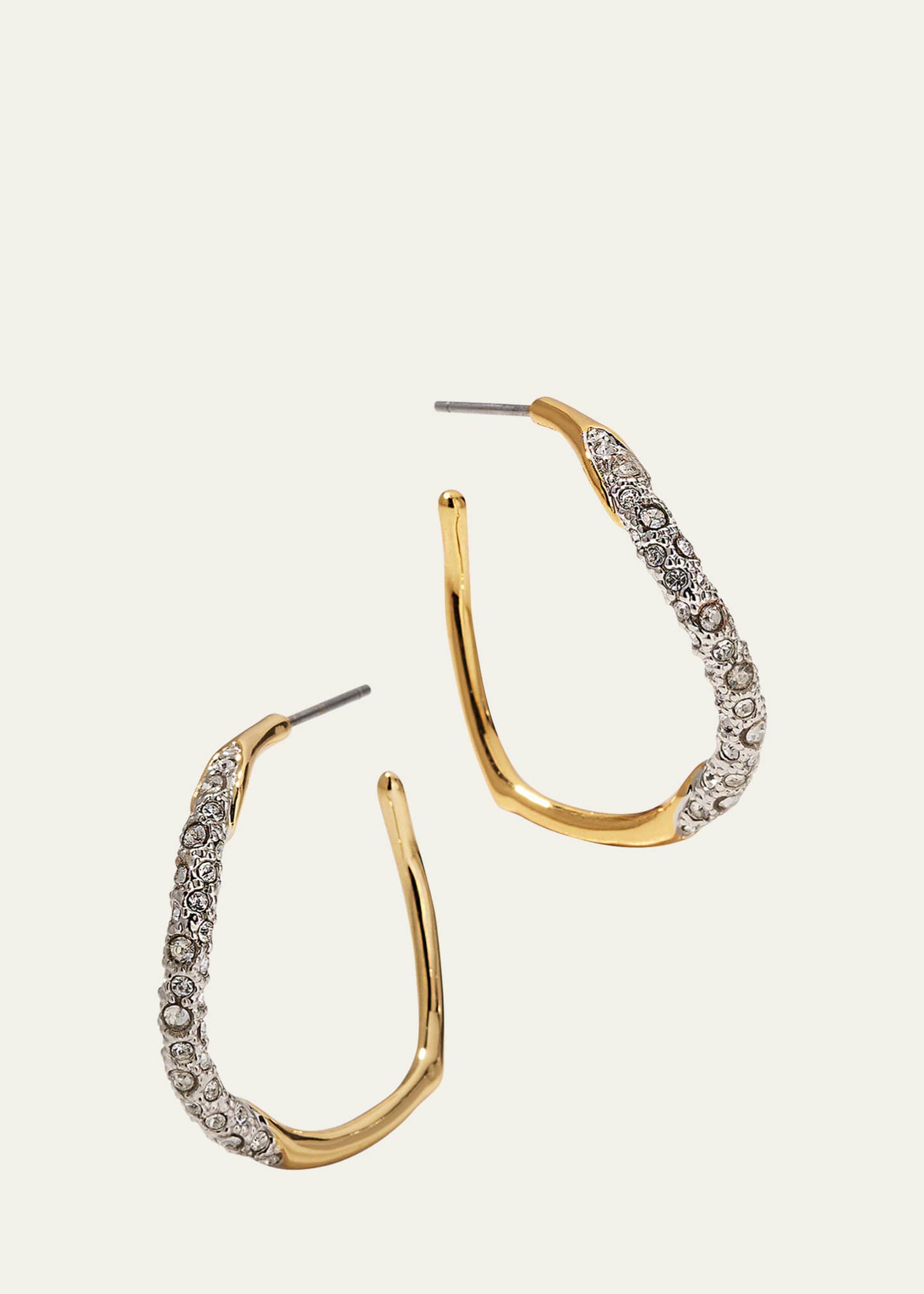 Alexis Bittar Medium Two-Toned Pave Hoop Earrings Image 1 of 4
