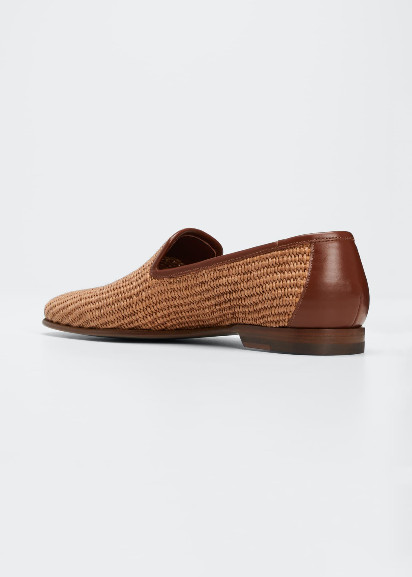 Manolo Blahnik Men's Raffia Woven Leather Loafers - Bergdorf Goodman