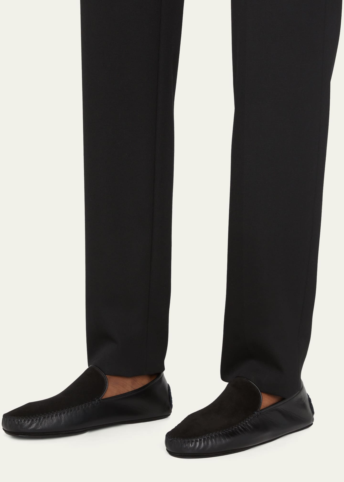 Manolo Blahnik Men's Mayfair Suede-Leather Loafers Image 2 of 5