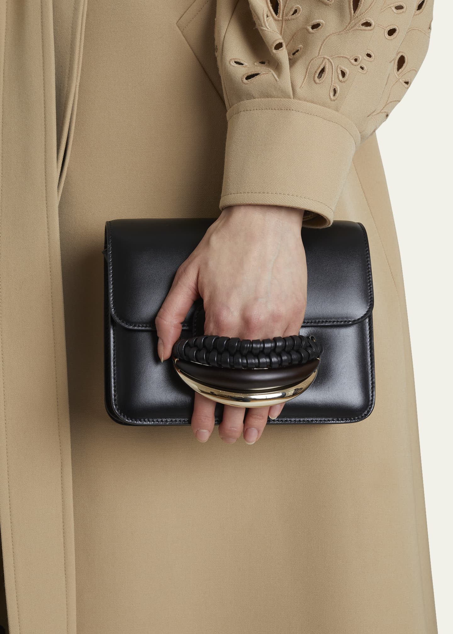 Chloe Women Black Leather Kattie Clutch