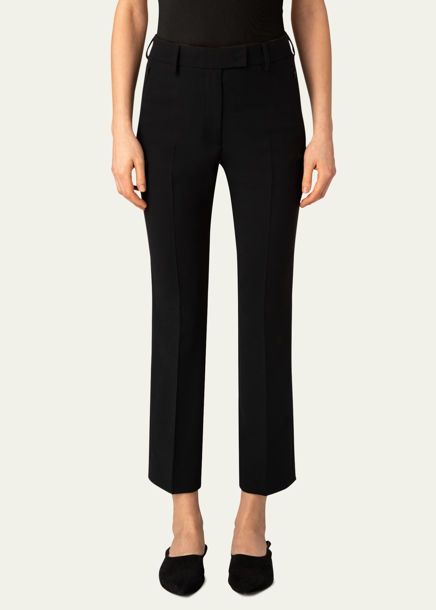Akris HighRise Wool Crepe Bootcut Crop Pants Bergdorf Goodman