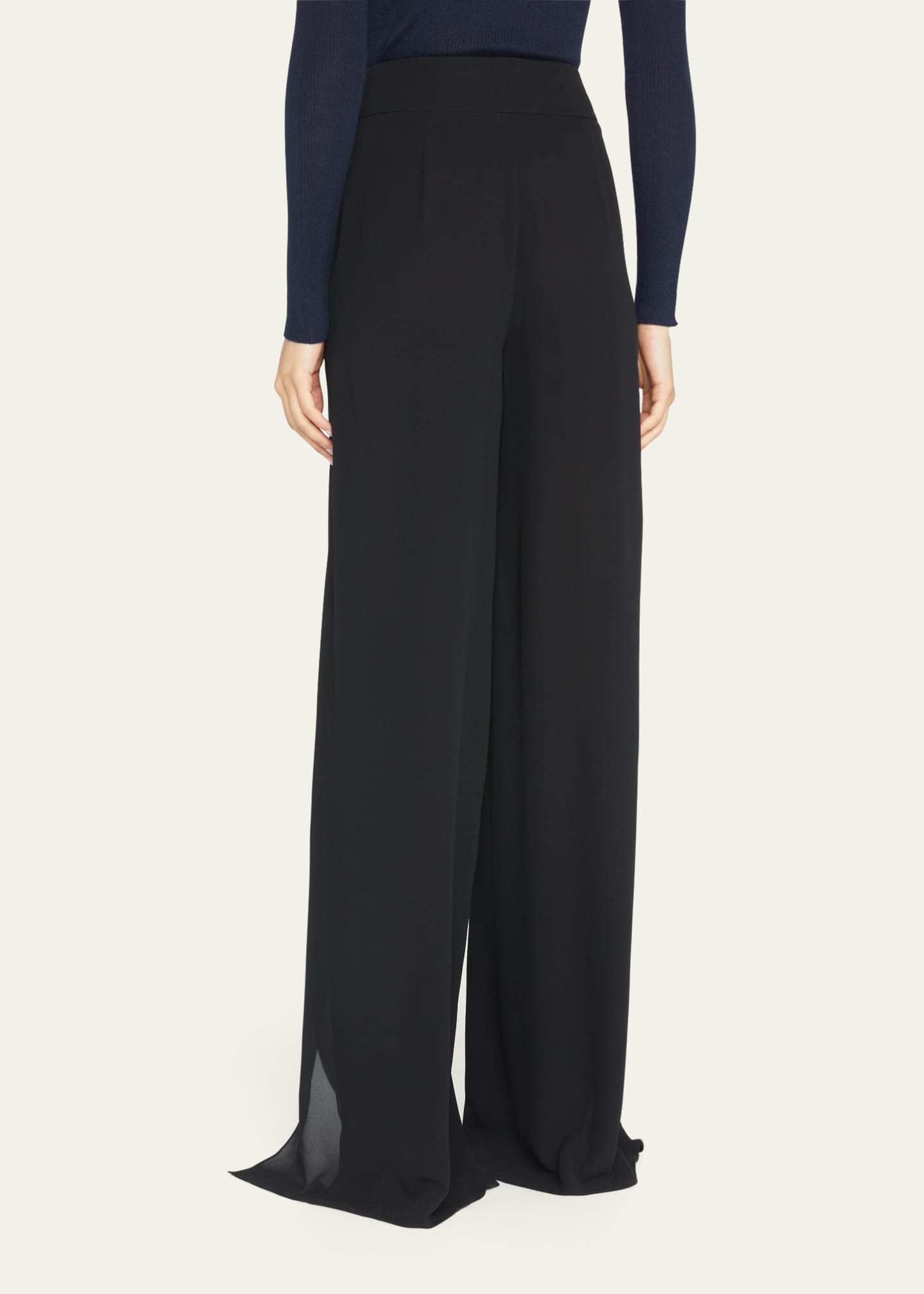 Akris Layered FrontSlits Silk WideLeg Pants Bergdorf Goodman