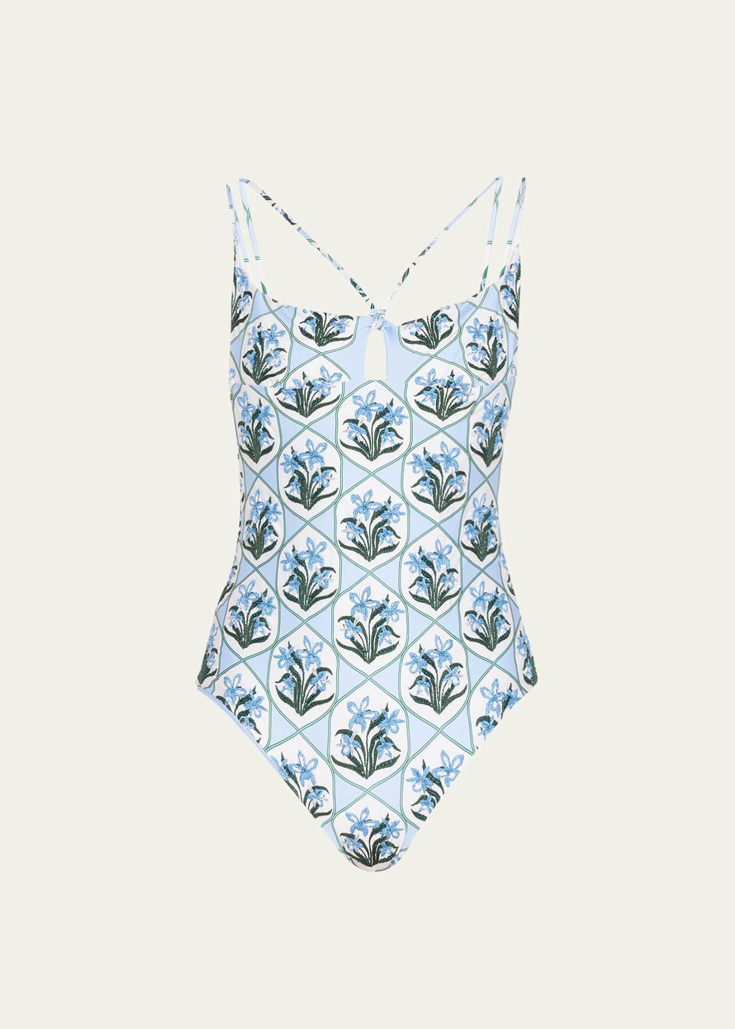 Agua by Agua Bendita Boliviana Floral Embroidered One-Piece Swimsuit ...