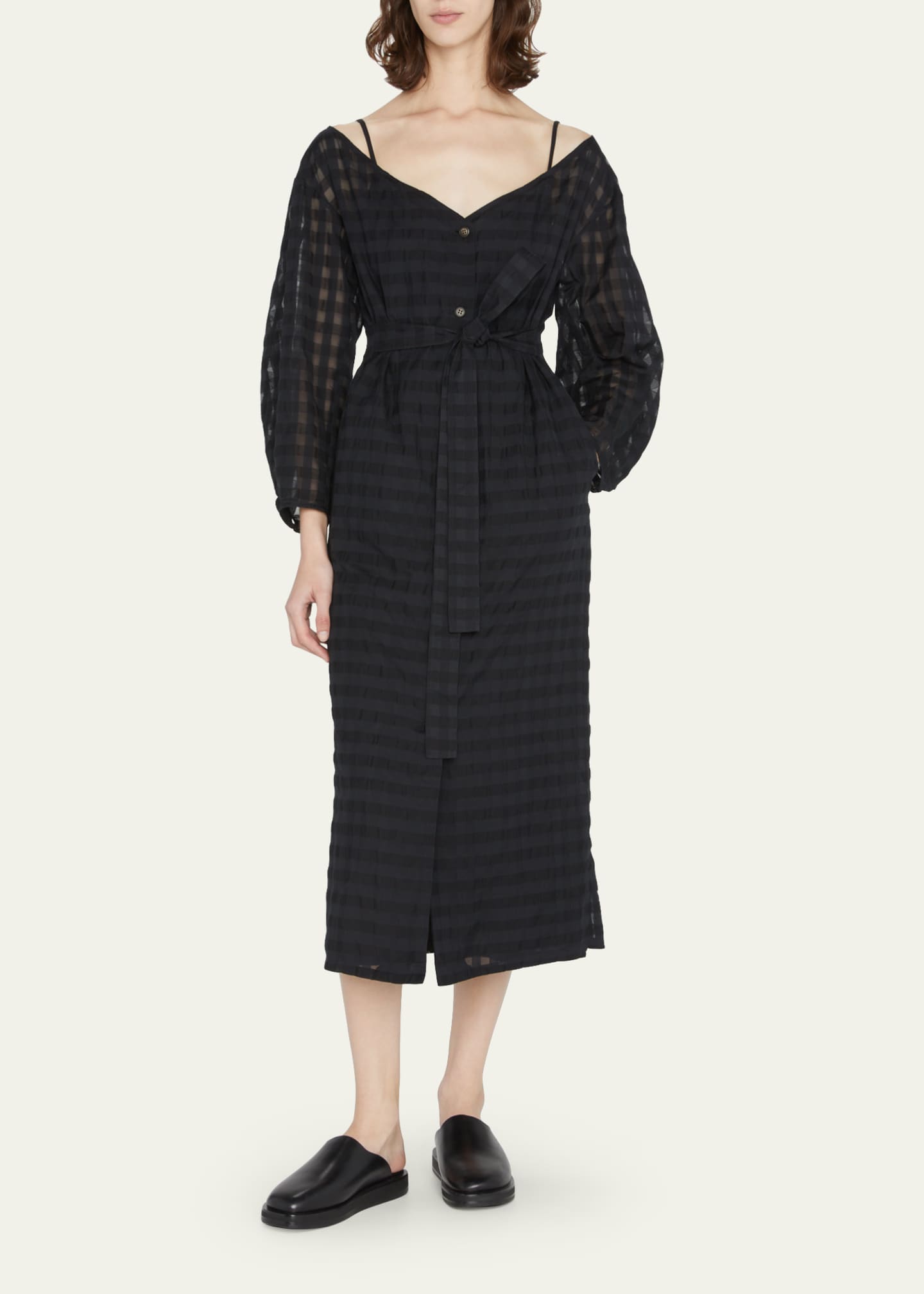 Deveaux New York Meadow OfftheShoulder Belted Midi Dress Bergdorf