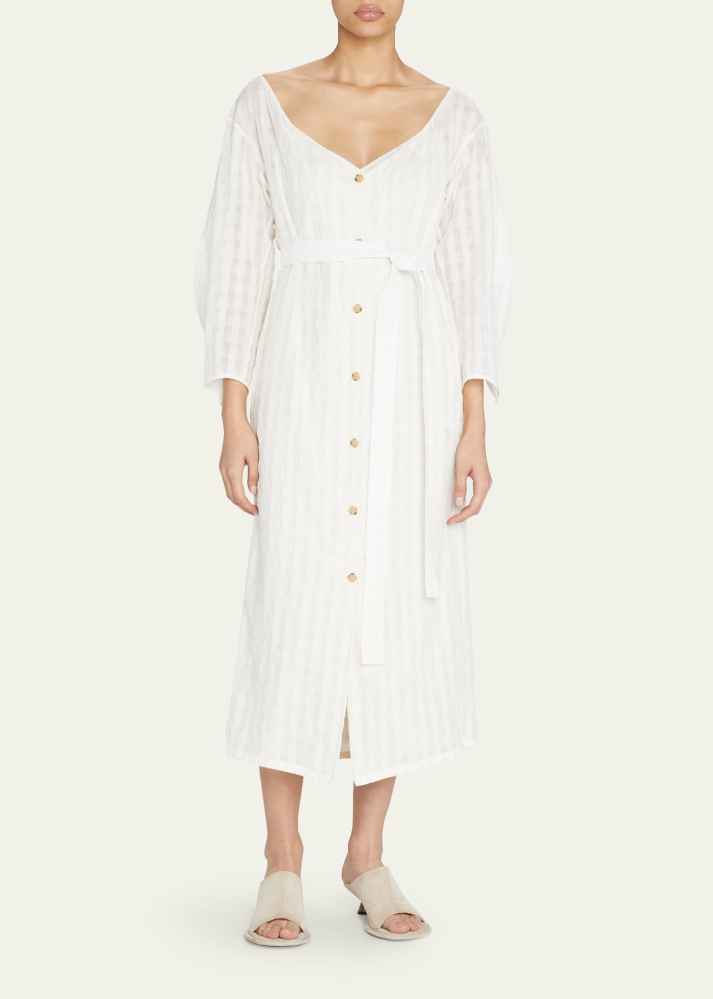 Deveaux New York Meadow Off-the-Shoulder Belted Midi Dress - Bergdorf ...