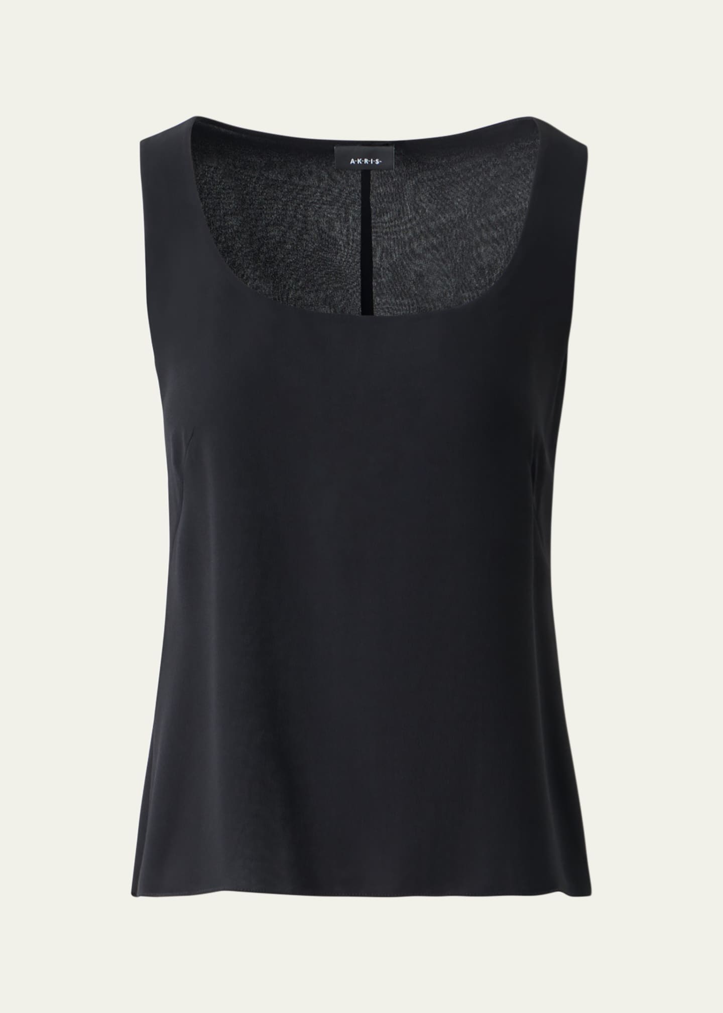 Akris Scoop-Neck Silk Georgette Tank Top - Bergdorf Goodman