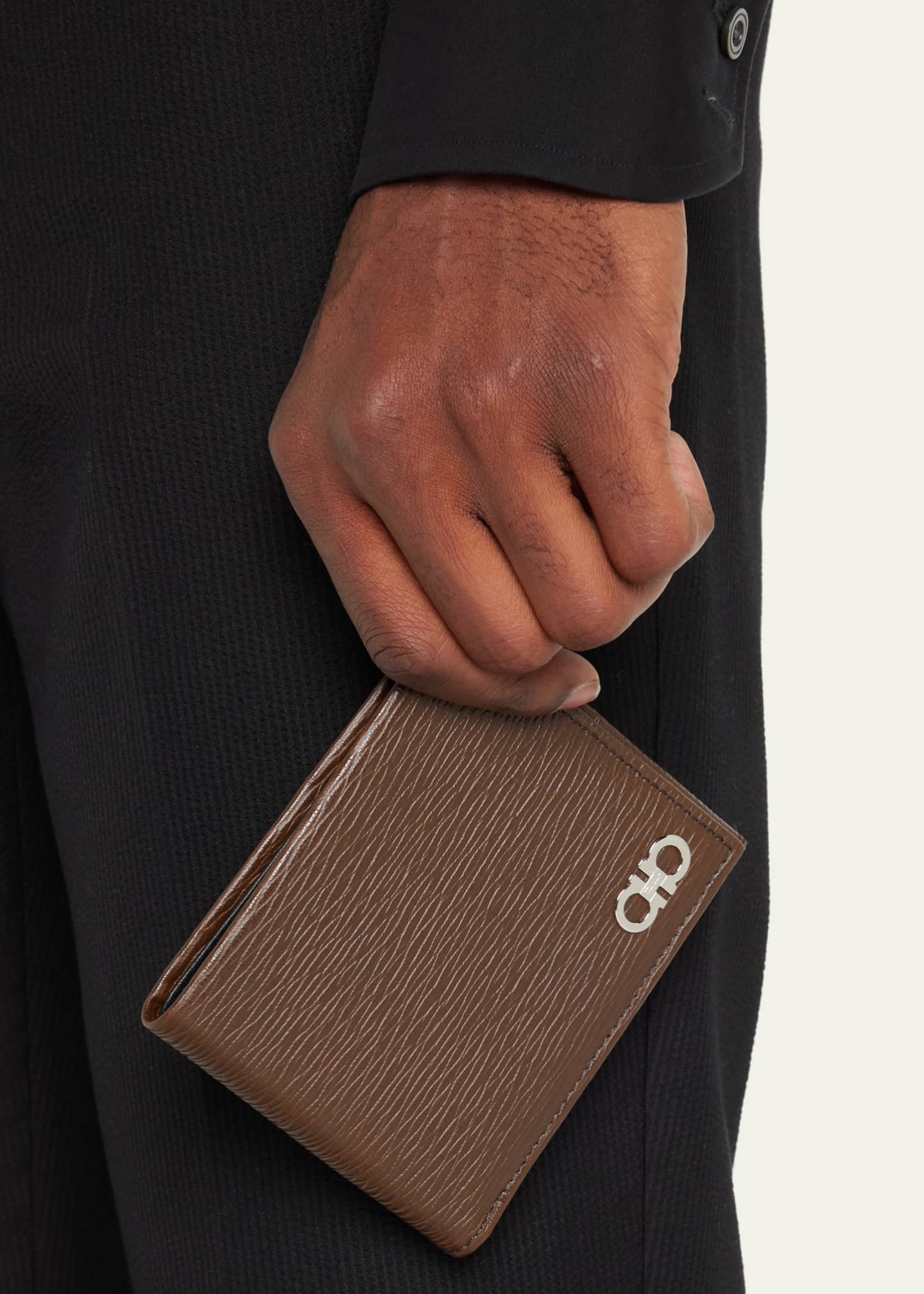 Ferragamo Men's Gancini Leather Bifold Wallet