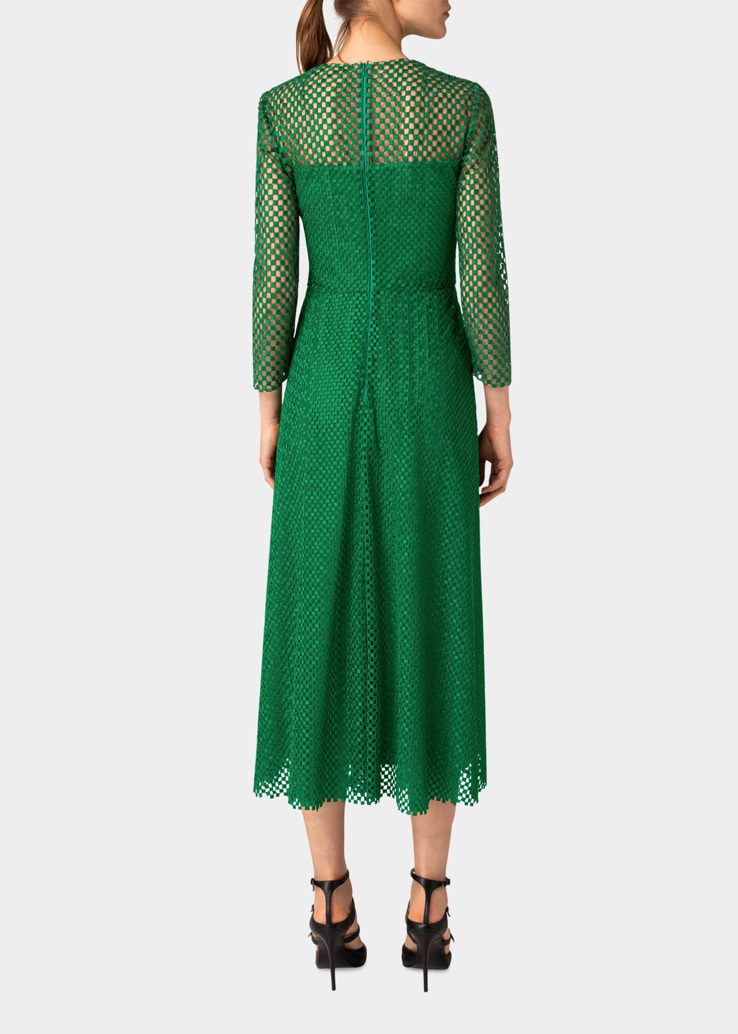 Akris Infinite-Embroidered Midi Dress, Green - Bergdorf Goodman