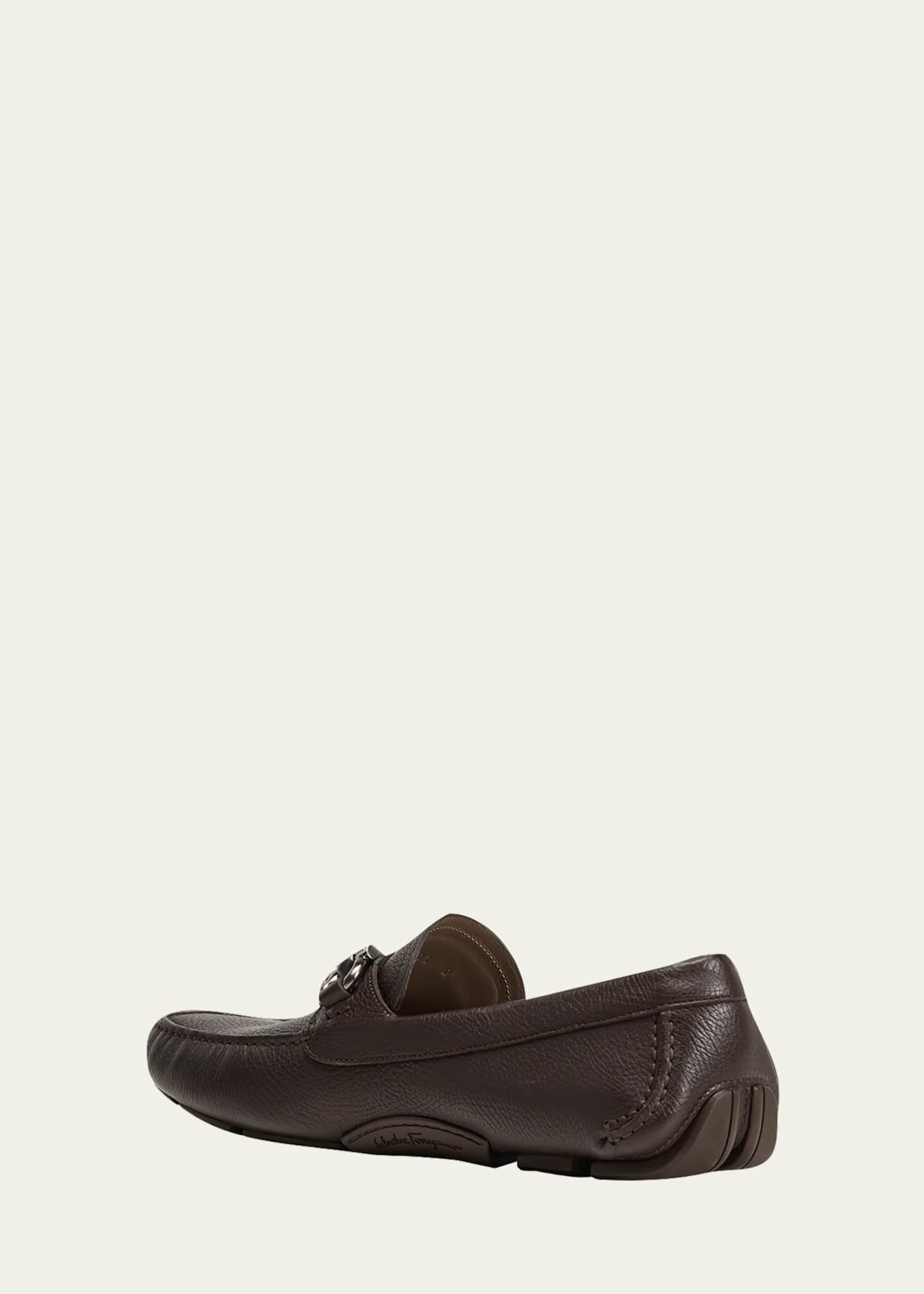 Ferragamo Men's Parigi Gancini Leather Drivers Image 4 of 6