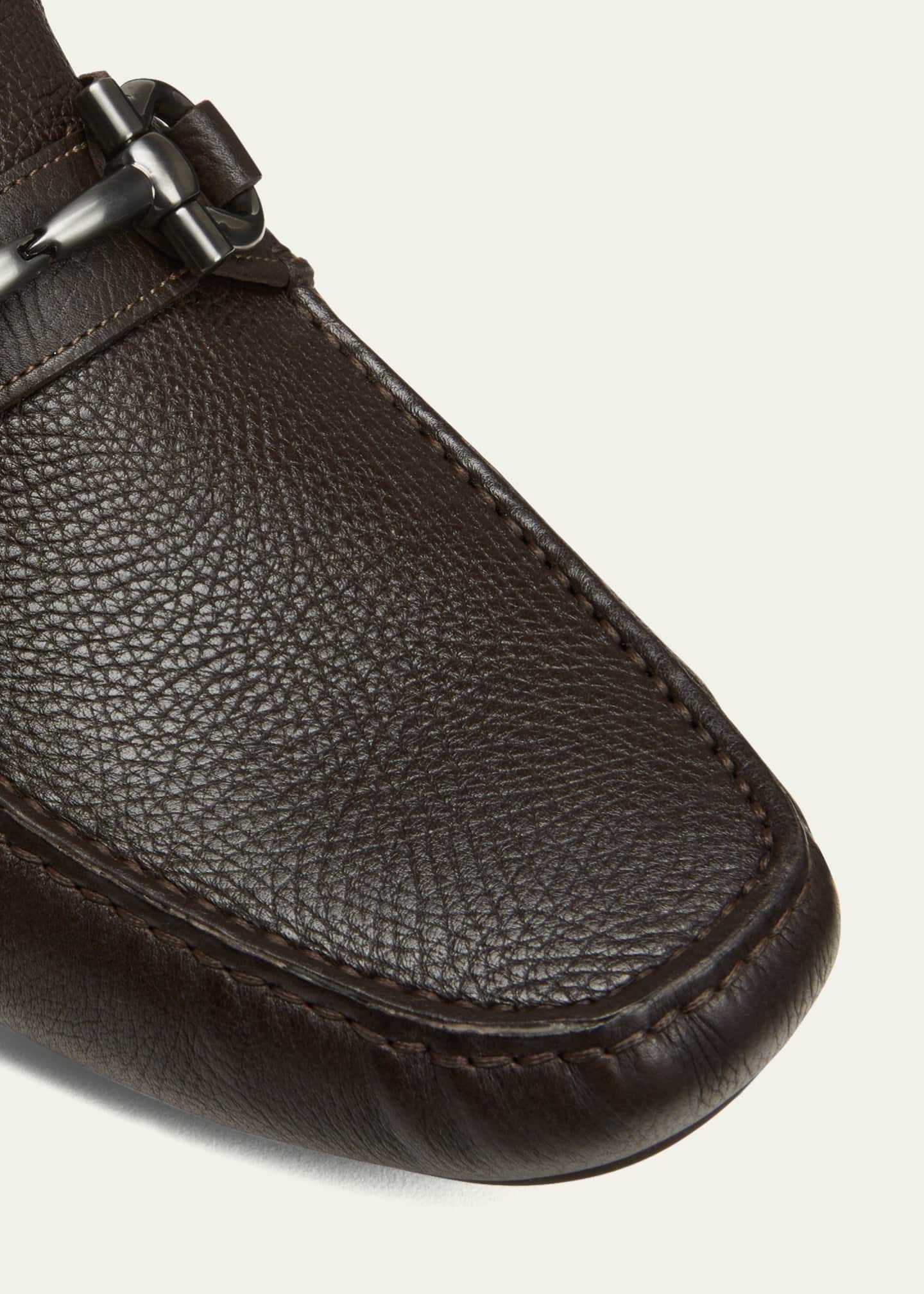 Ferragamo Men's Parigi Gancini Leather Drivers Image 5 of 6