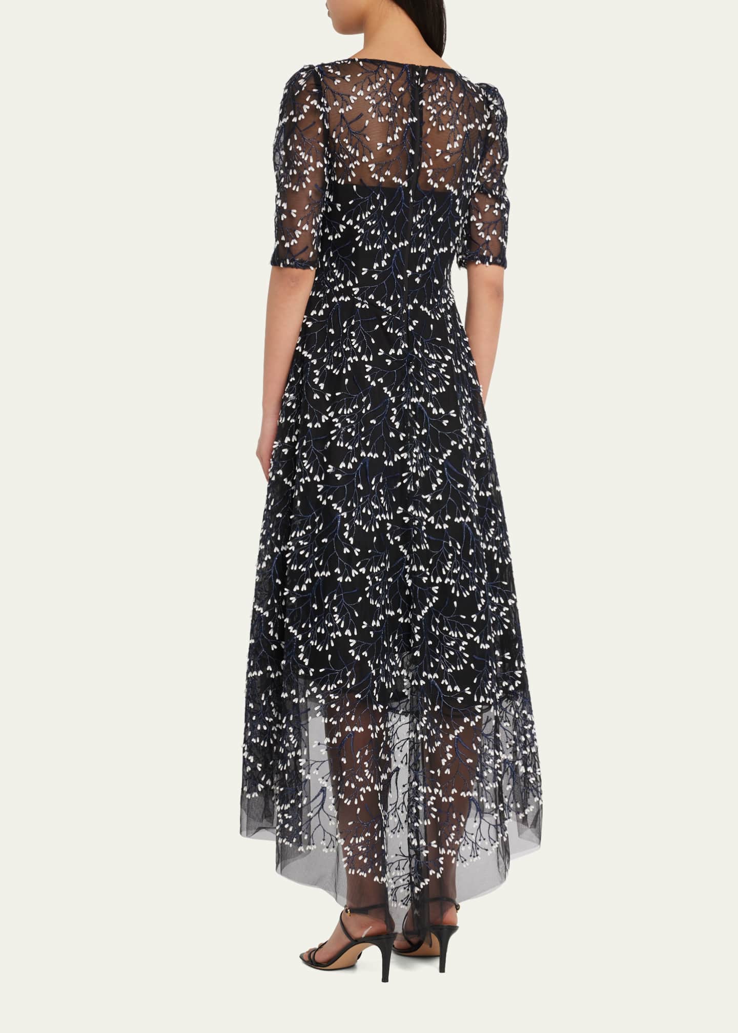 Rickie Freeman for Teri Jon 3D Lace High-Low Cocktail Dress Image 3 of 5