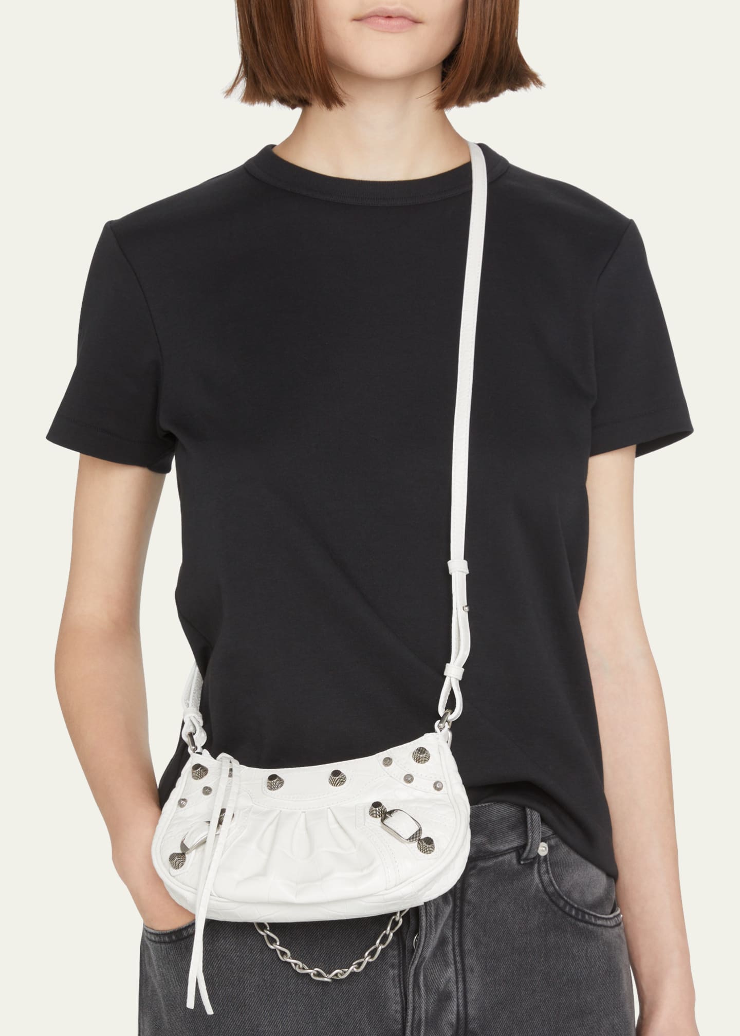 Balenciaga Le Cagole Mini CrocEmbossed Crossbody Bag Bergdorf Goodman