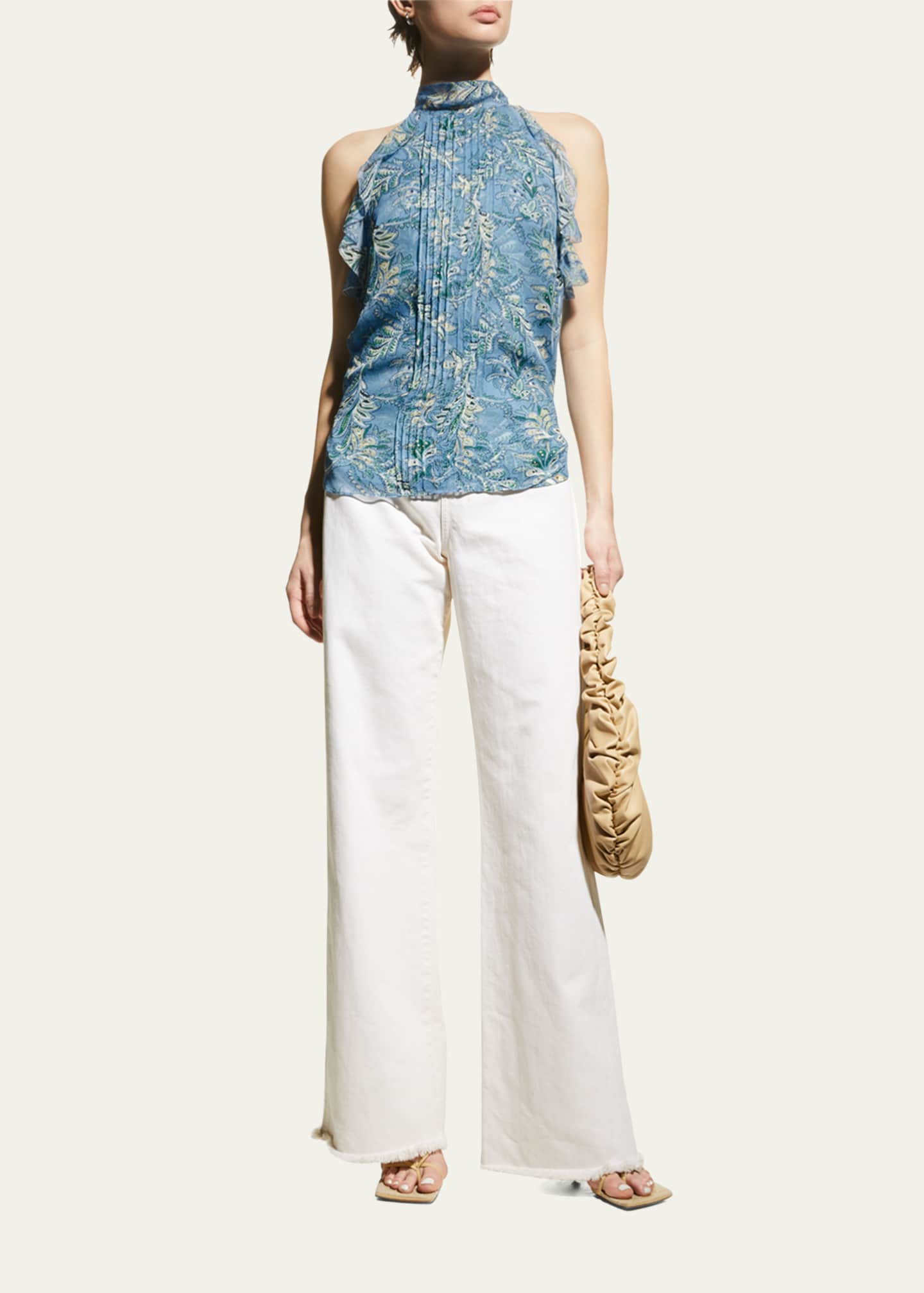 Veronica Beard Taylor High-Rise Wide-Leg Jeans Image 2 of 5