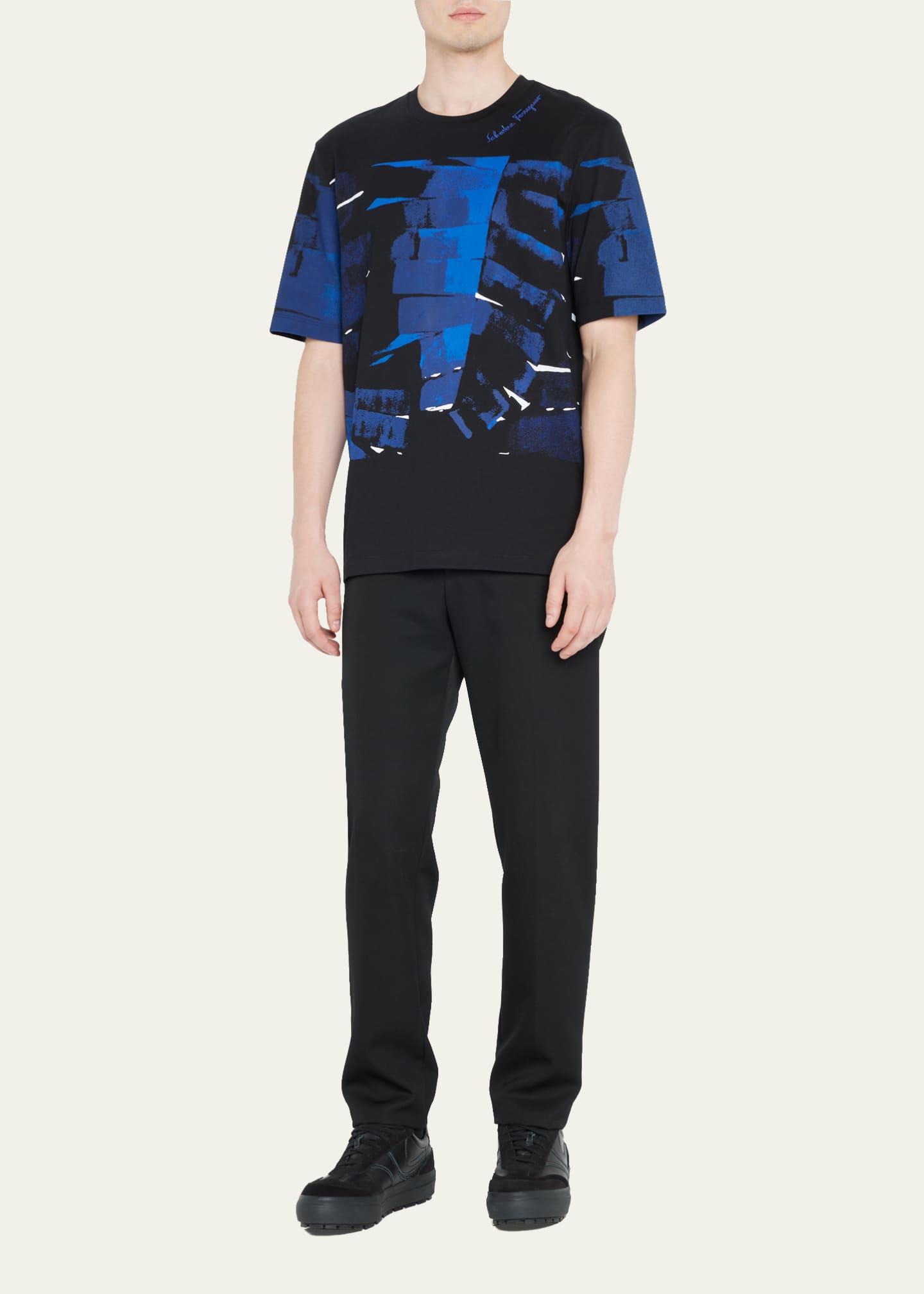 Salvatore Ferragamo Men's Palm-Print T-Shirt - Bergdorf Goodman