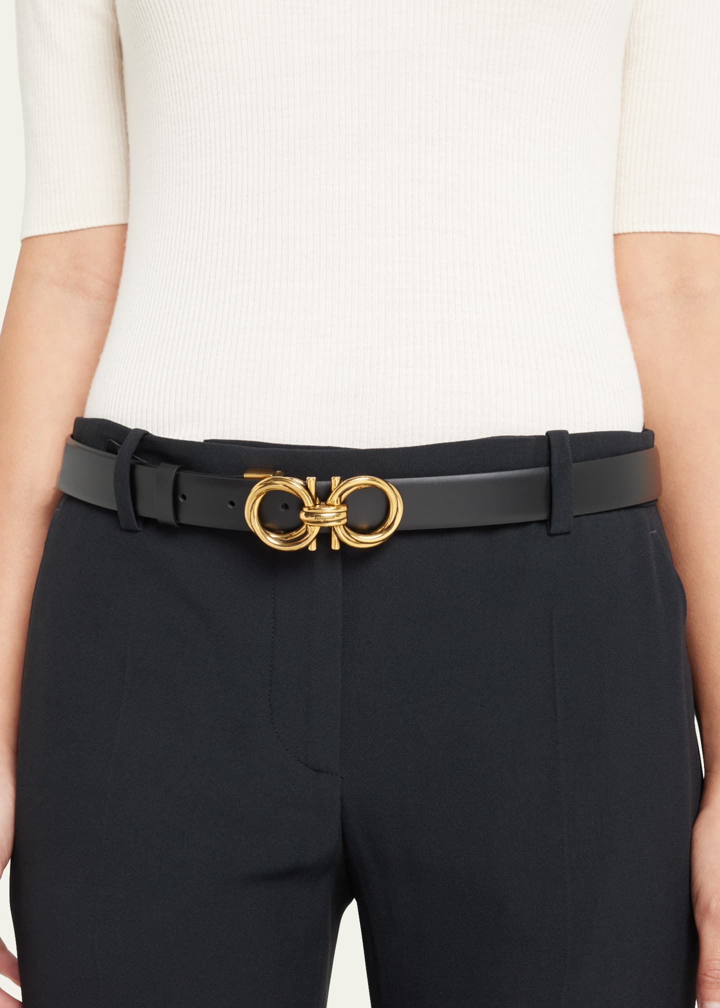 Double gancini belt hotsell