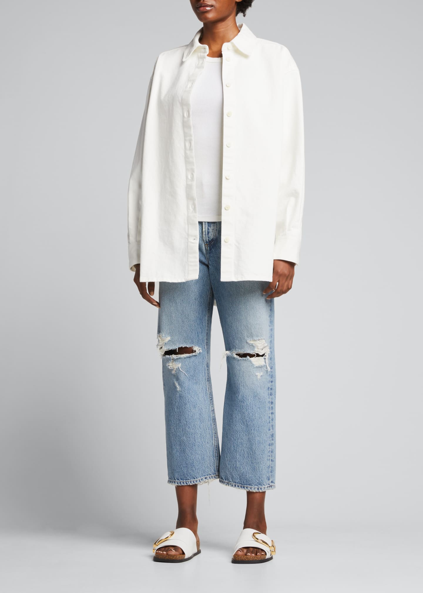 AGOLDE 90s Crop Mid-Rise Loose Straight Jeans - Bergdorf Goodman