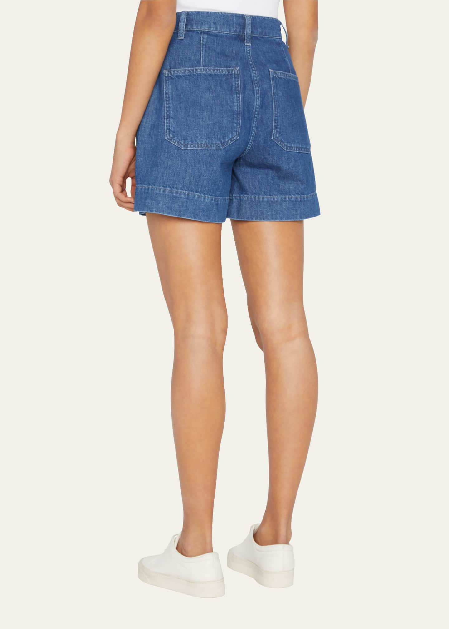 Triarchy Eliza Organic Cotton Belted WideLeg Jean Shorts Bergdorf