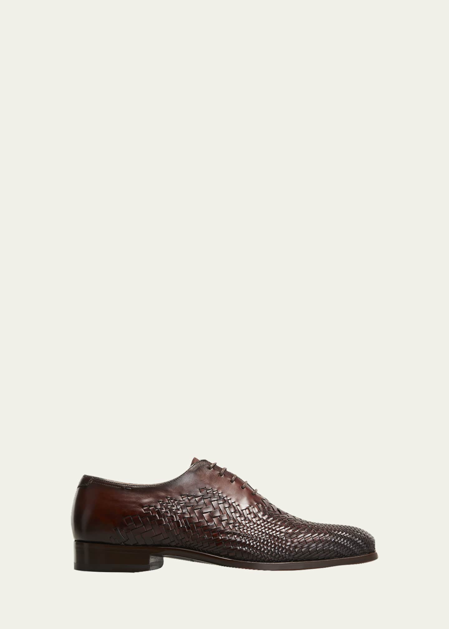 Magnanni Men's Selección Leather Woven Oxfords Bergdorf Goodman