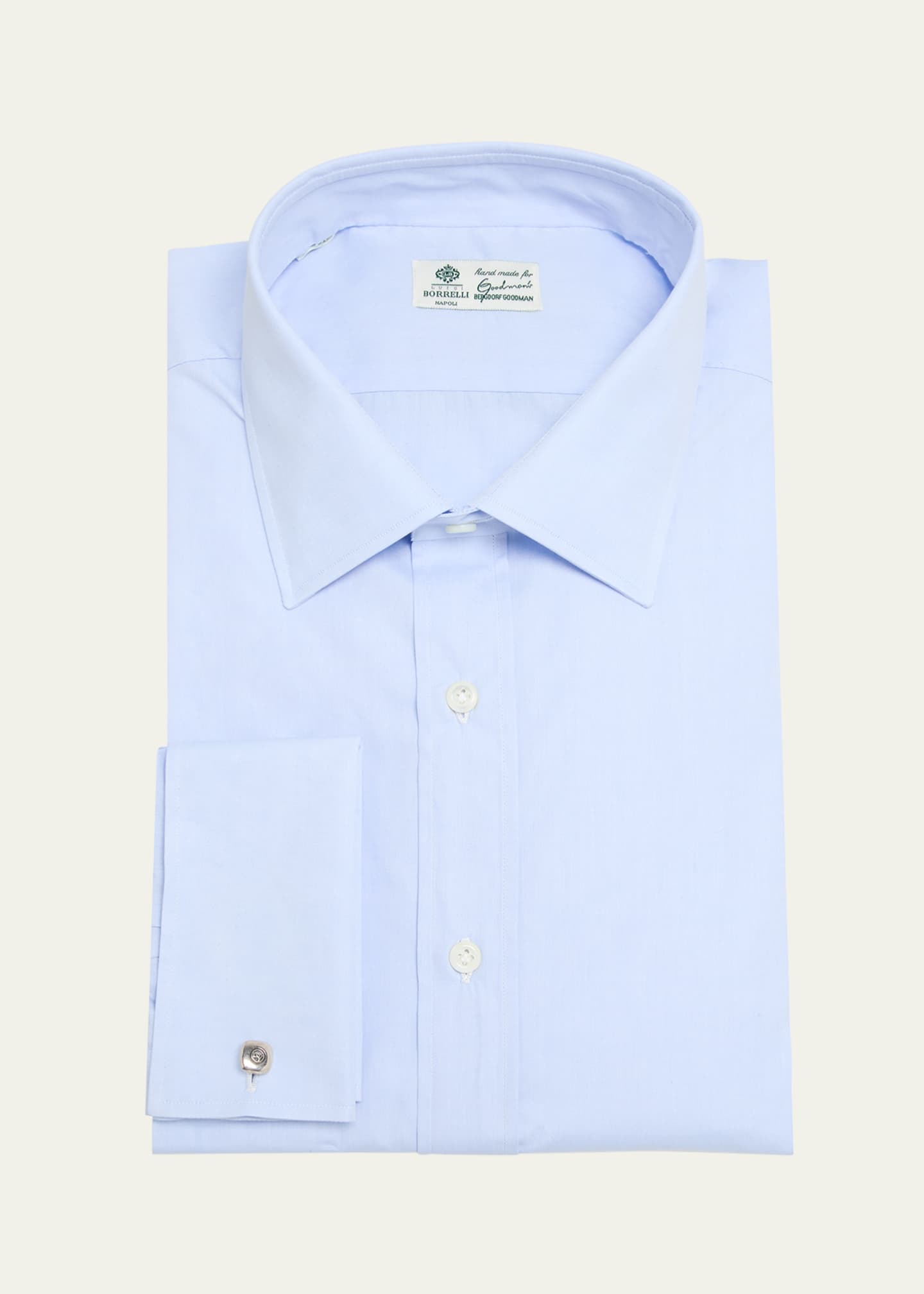 Borrelli Men's Cotton French-Cuff Dress Shirt - Bergdorf Goodman