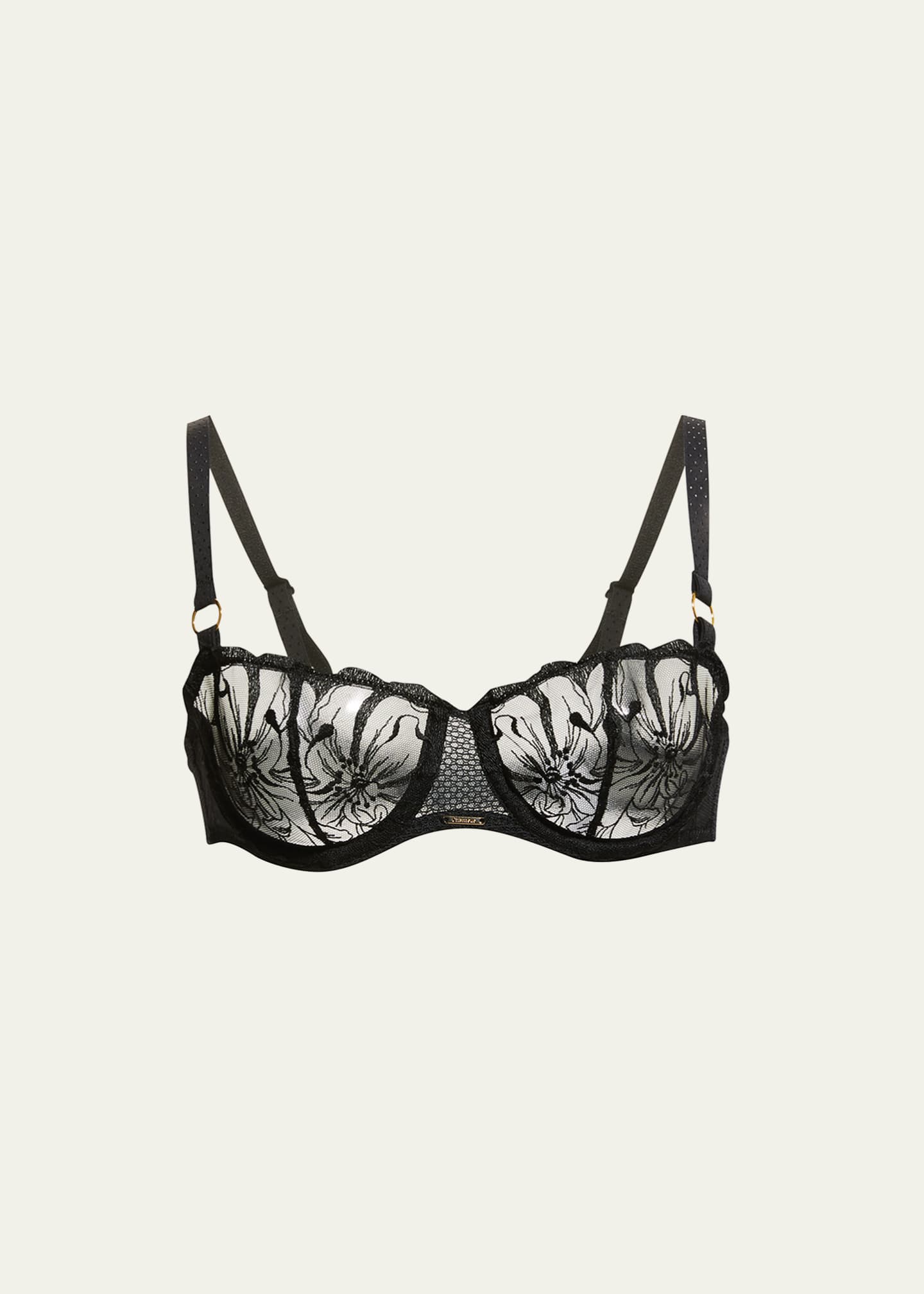 Chantelle Fleur Floral-Embroidered Scalloped Demi Bra Image 5 of 5