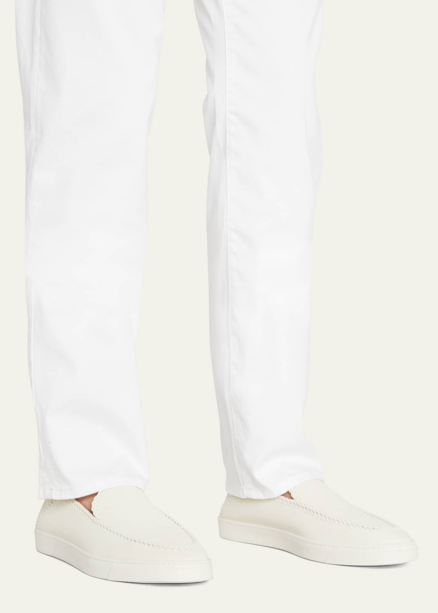 Giorgio Armani Men's Woven Leather Slip-On Sneakers Image 2 of 5