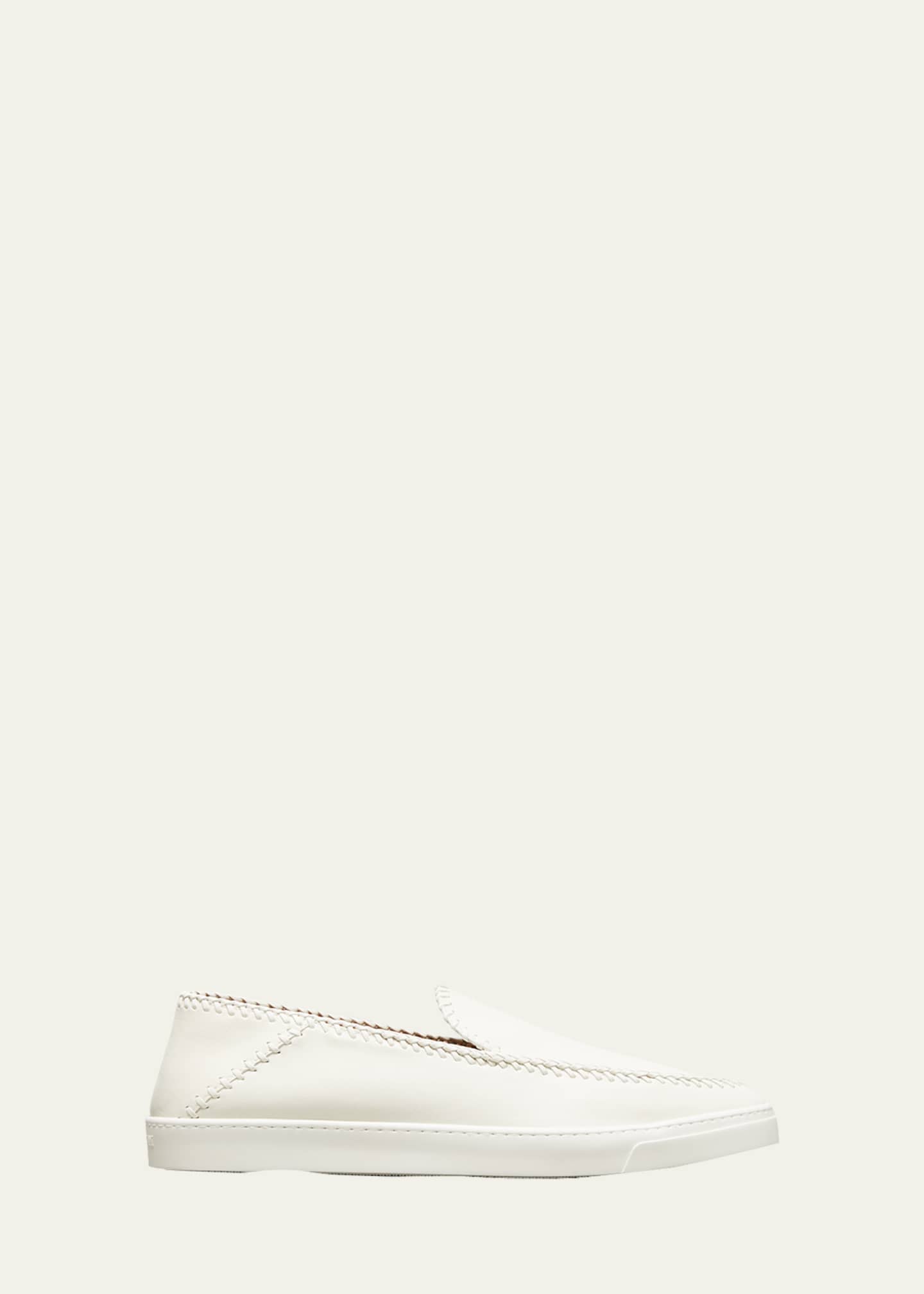 Giorgio Armani Men's Woven Leather Slip-On Sneakers - Bergdorf Goodman