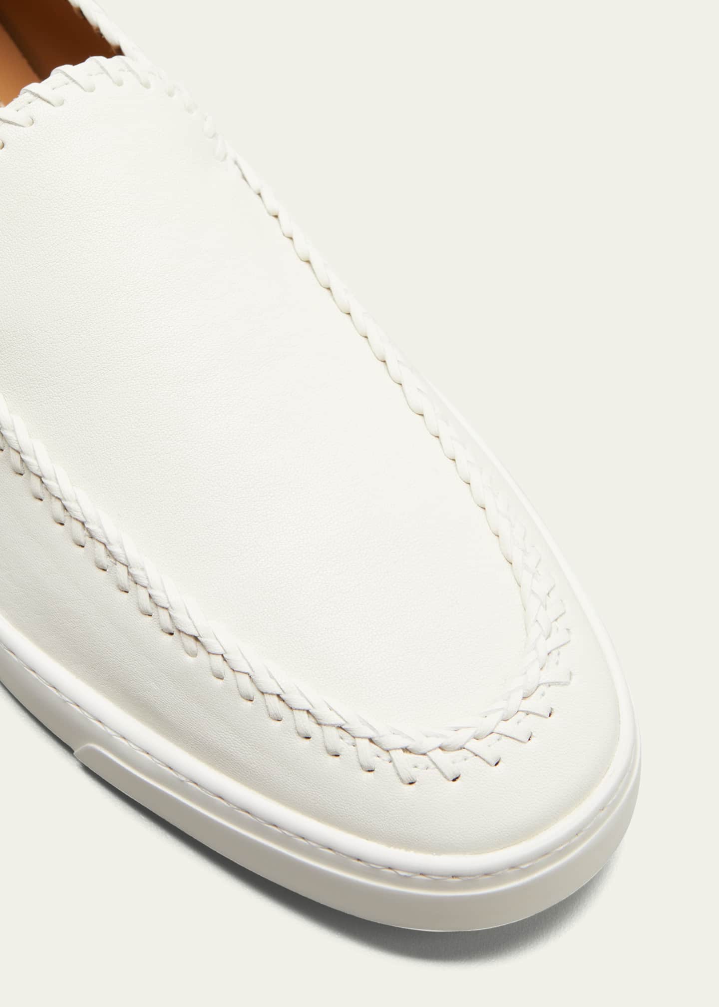 Giorgio Armani Men's Woven Leather Slip-On Sneakers Image 5 of 5