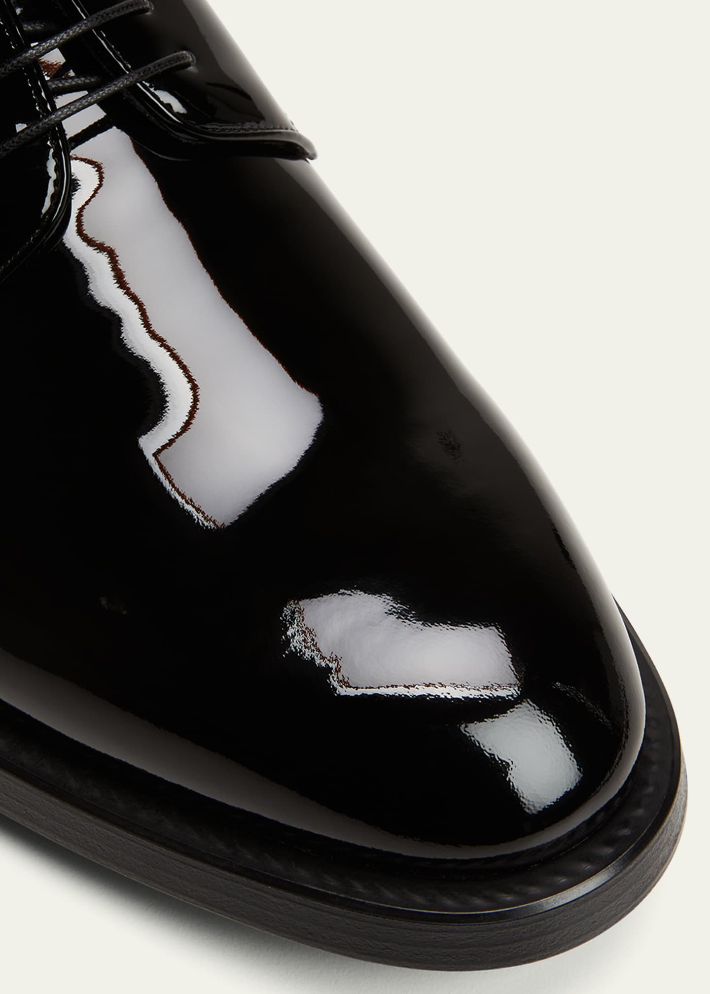 Giorgio Armani Men s Patent Leather Derby Shoes Black