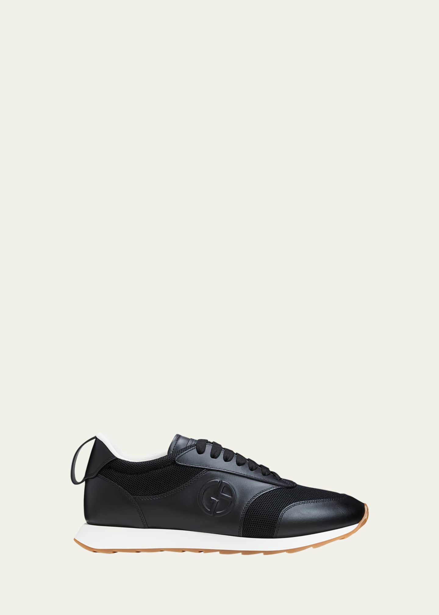 tafereel land verbrand Giorgio Armani Men's Mesh & Leather GA-Logo Low-Top Sneakers - Bergdorf  Goodman