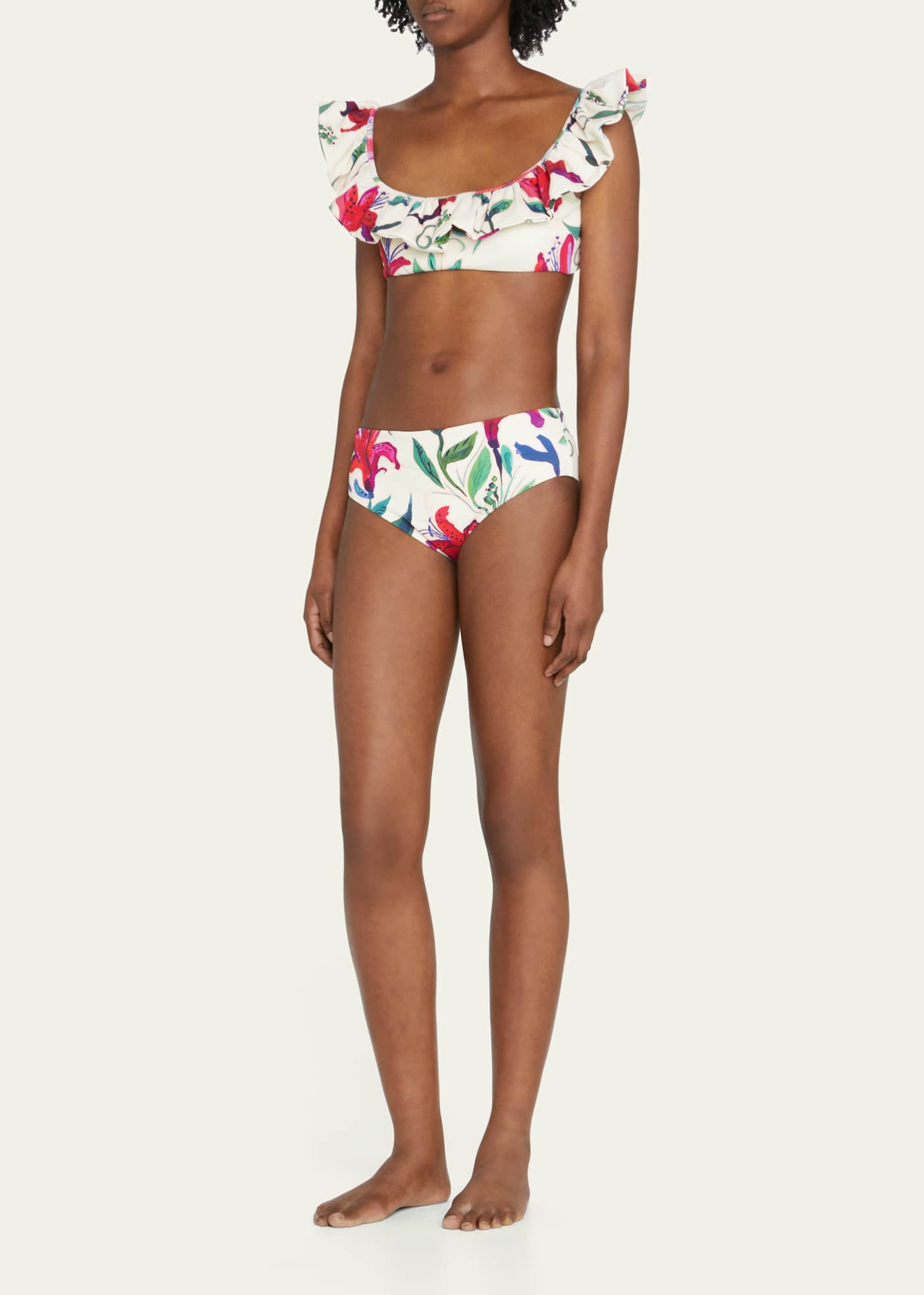 Floral ruffle bikini online