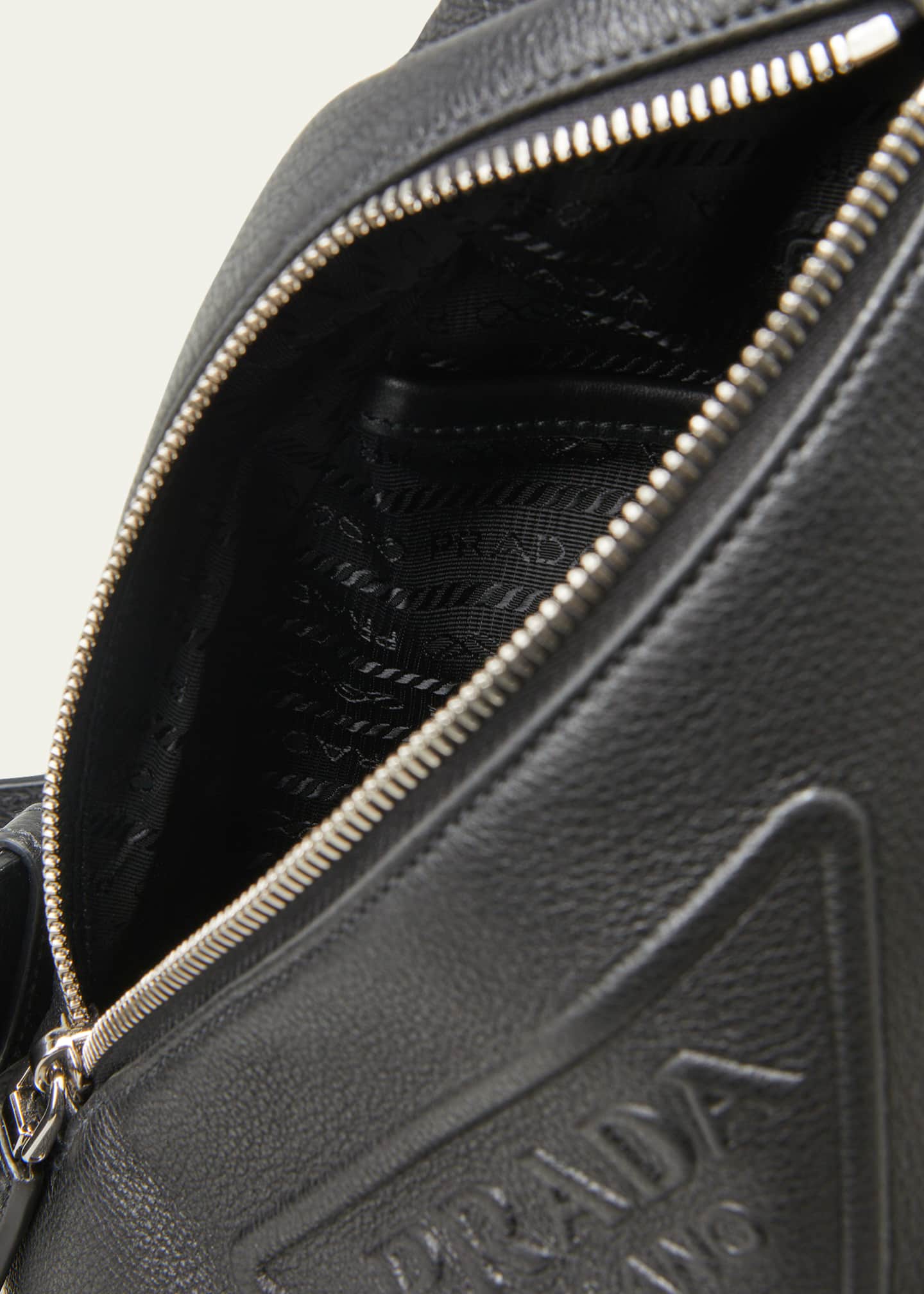 Prada Men's Leather Triangle Logo Sling Crossbody Bag - Bergdorf Goodman